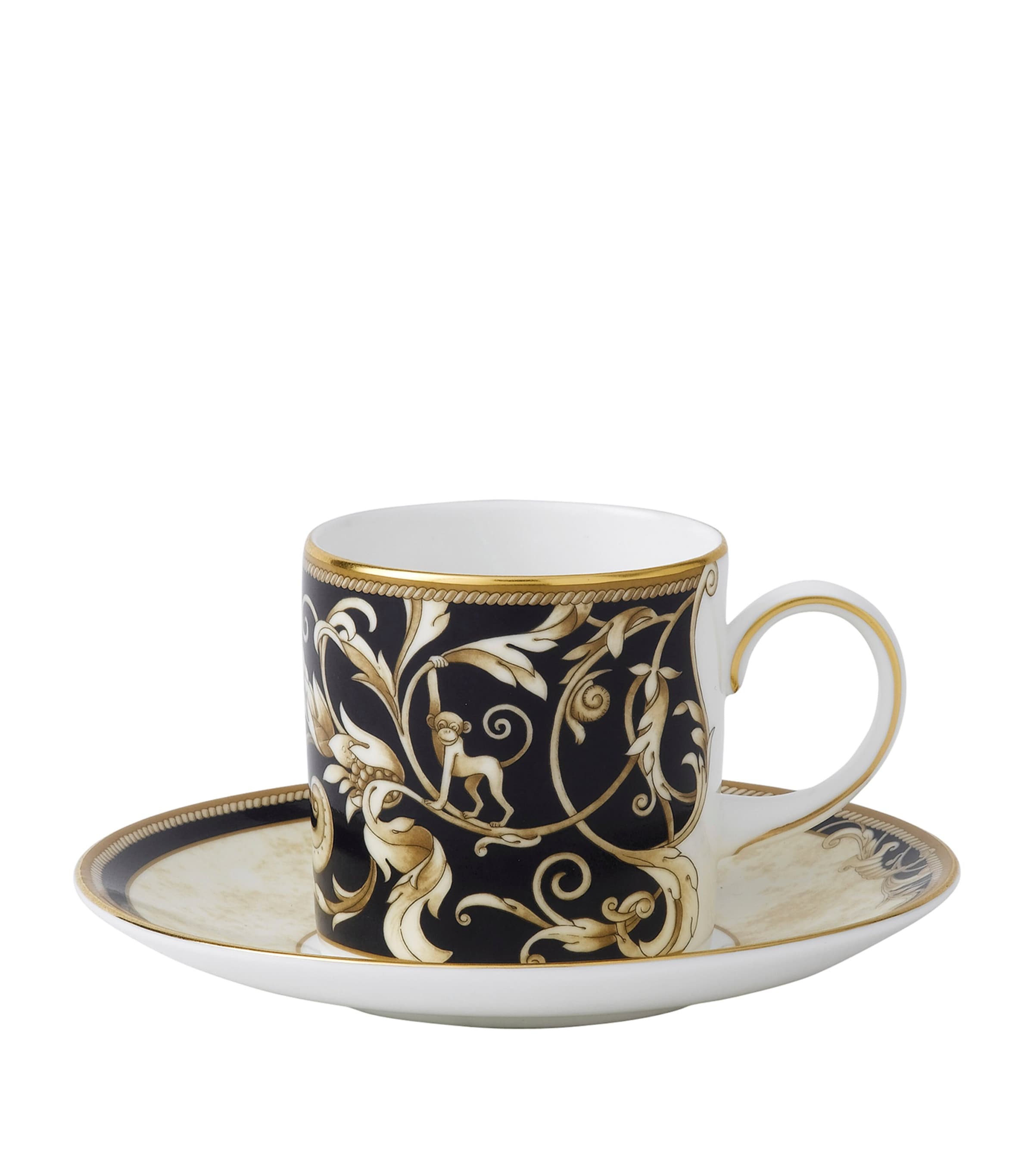 Wedgwood Cornucopia Coffee Cup And Saucer In Black