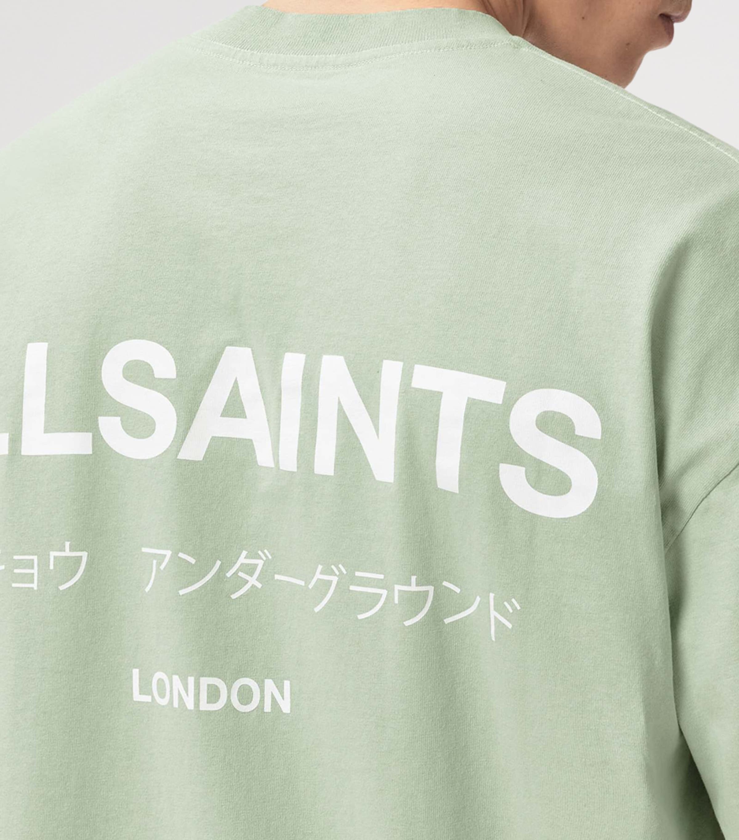 AllSaints Mens Organic Cotton Underground T-Shirt Celadon Green Image 5