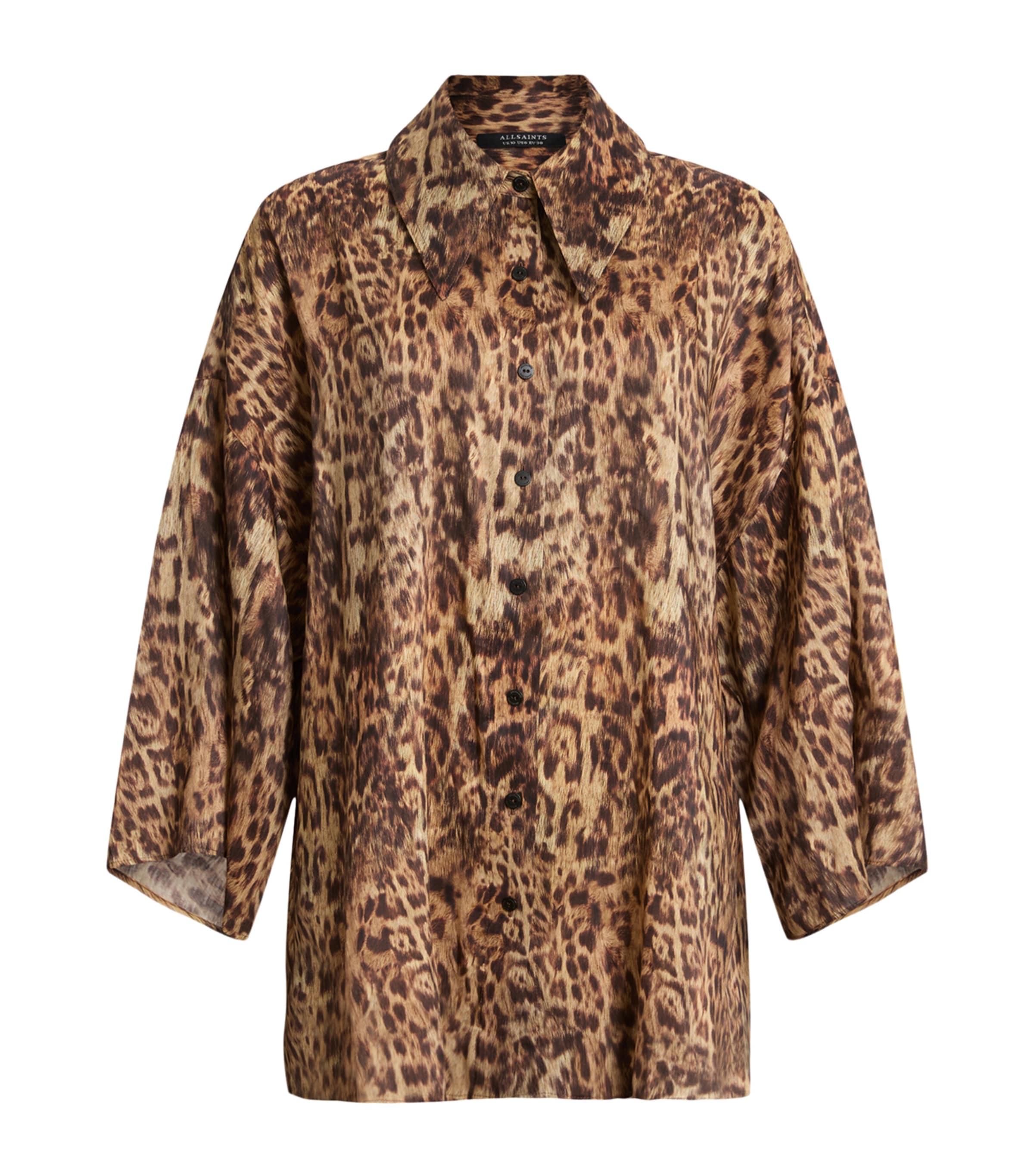 Allsaints Linen-silk Printed Charli Shirt