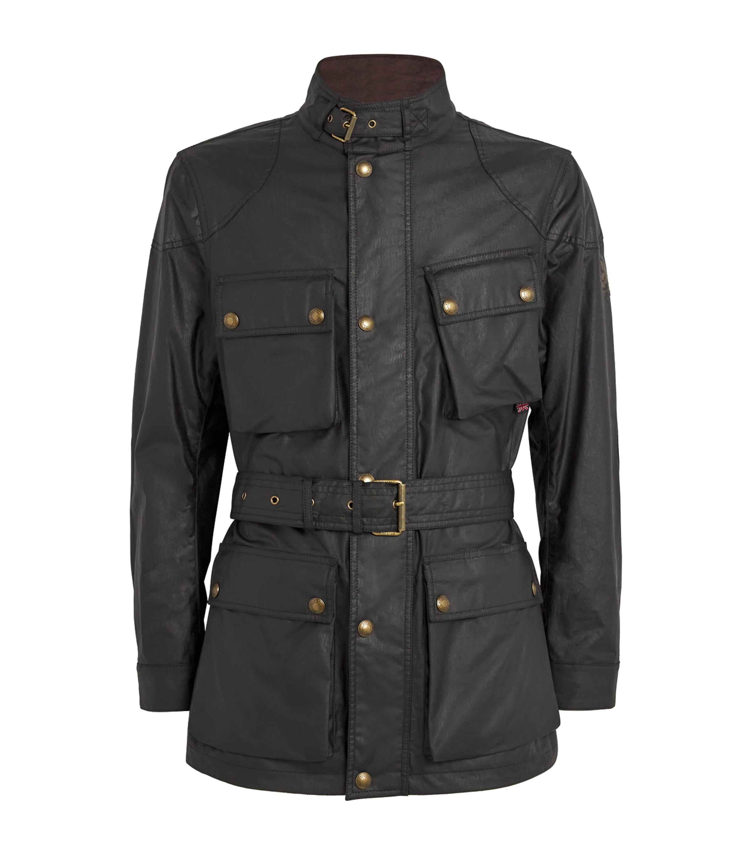 Shop Belstaff Waxed Cotton Trailmaster Jacket In Black