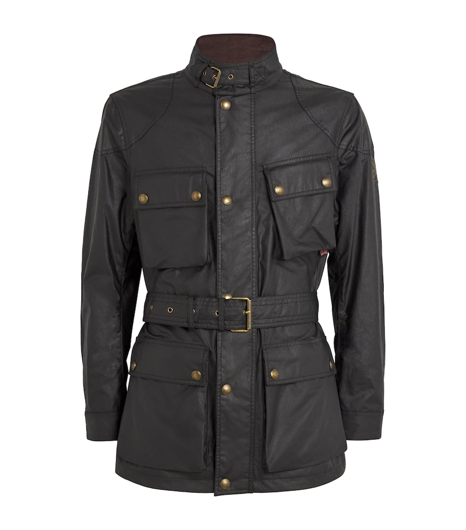 Belstaff Mens Waxed Cotton Trailmaster Jacket Black Image 1