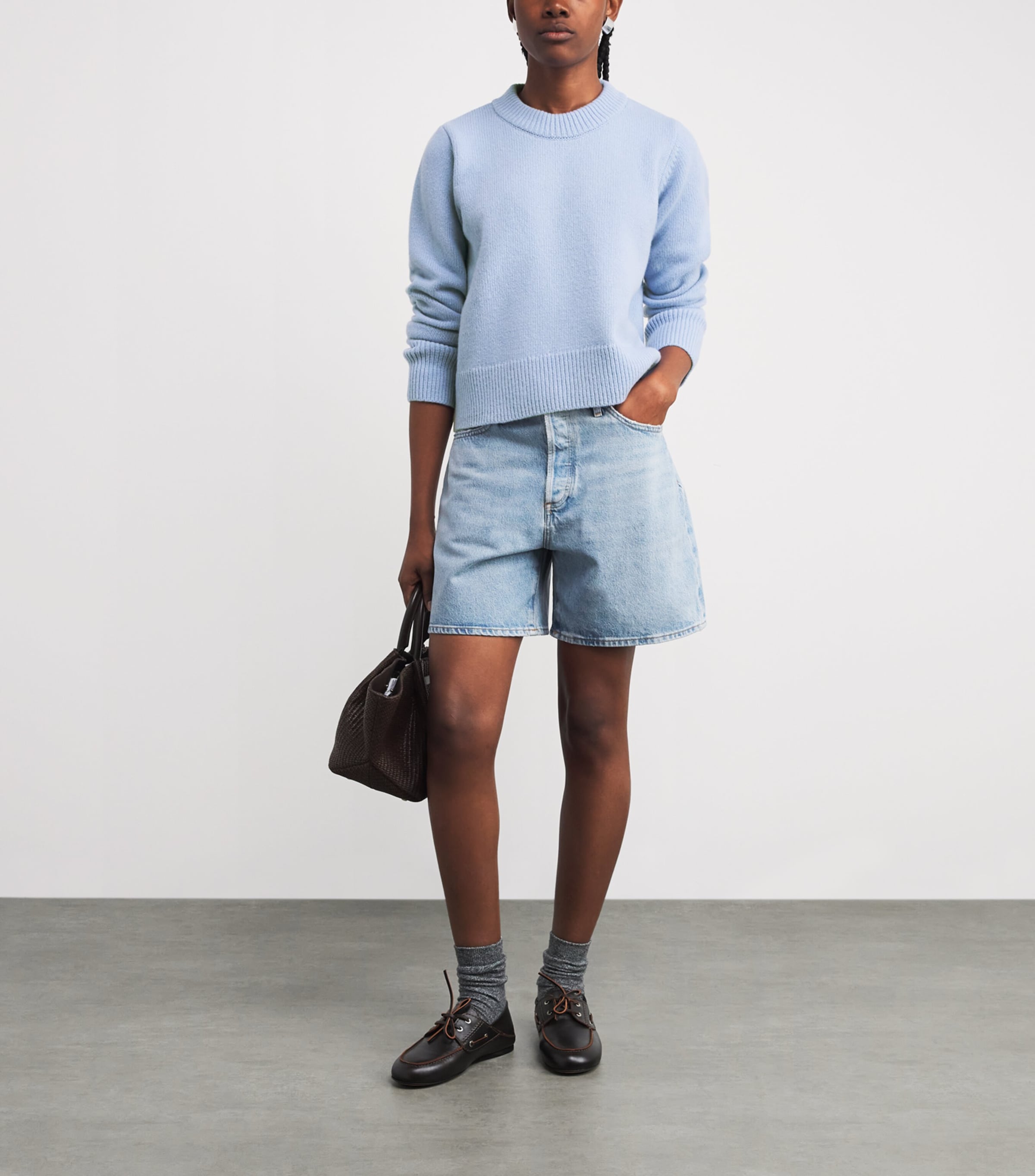 Wool Devon Sweater CORNFLOWER BLUE Image 2