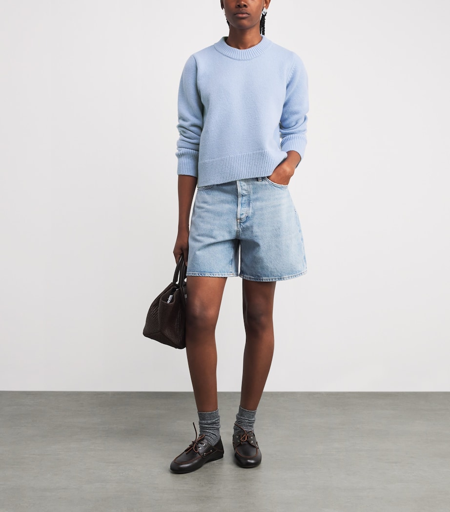 Wool Devon Sweater CORNFLOWER BLUE Image 2