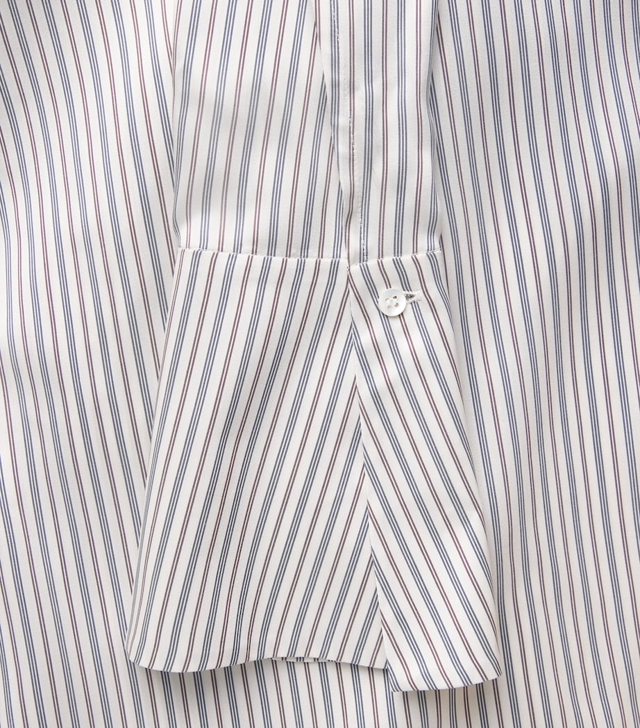 Silk Scarf Shirt 0605 - WHT/NVY BRDX Image 5