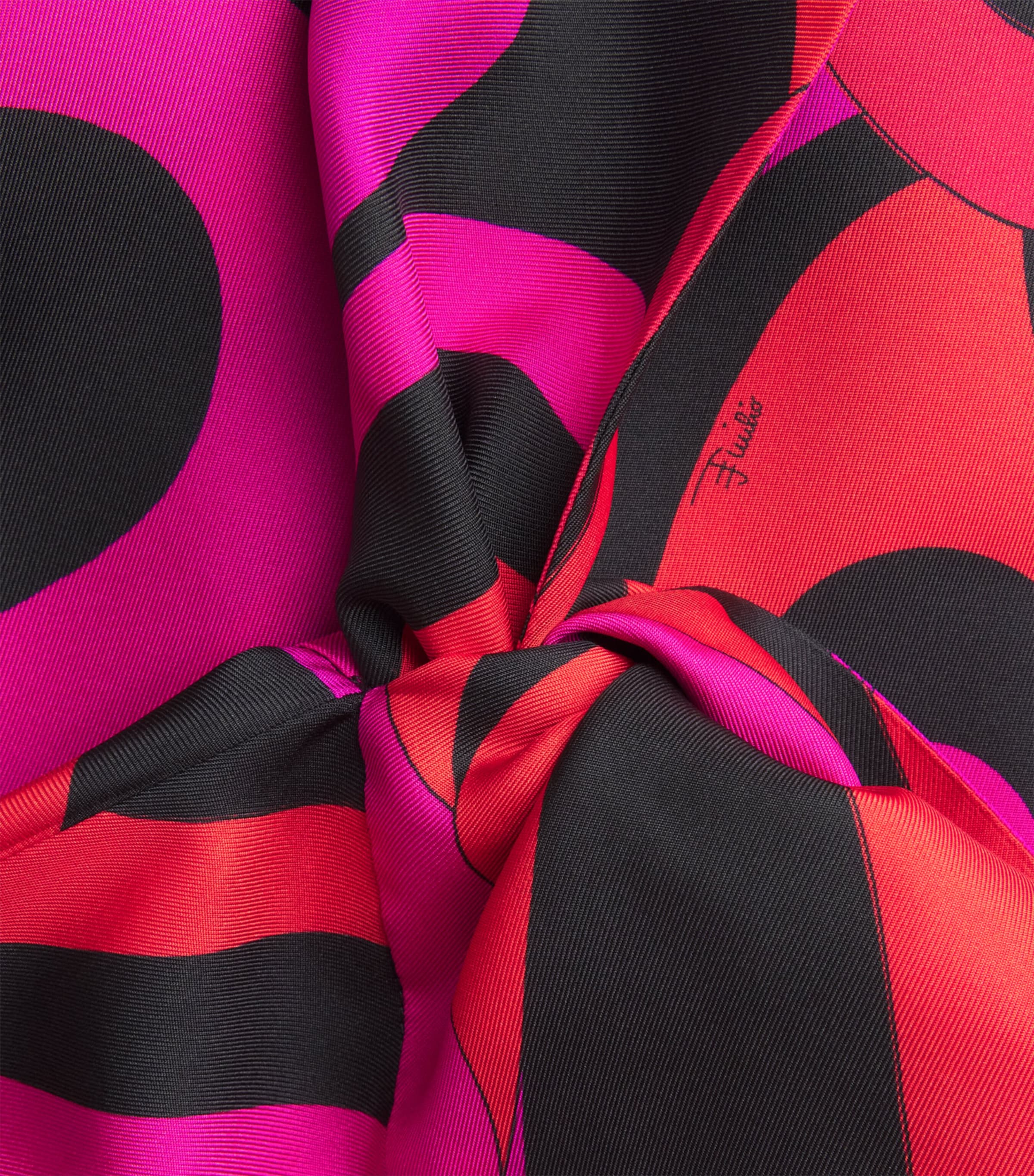 PUCCI Womens Silk Fari Kaftan Mini Dress Fuchsia Image 6