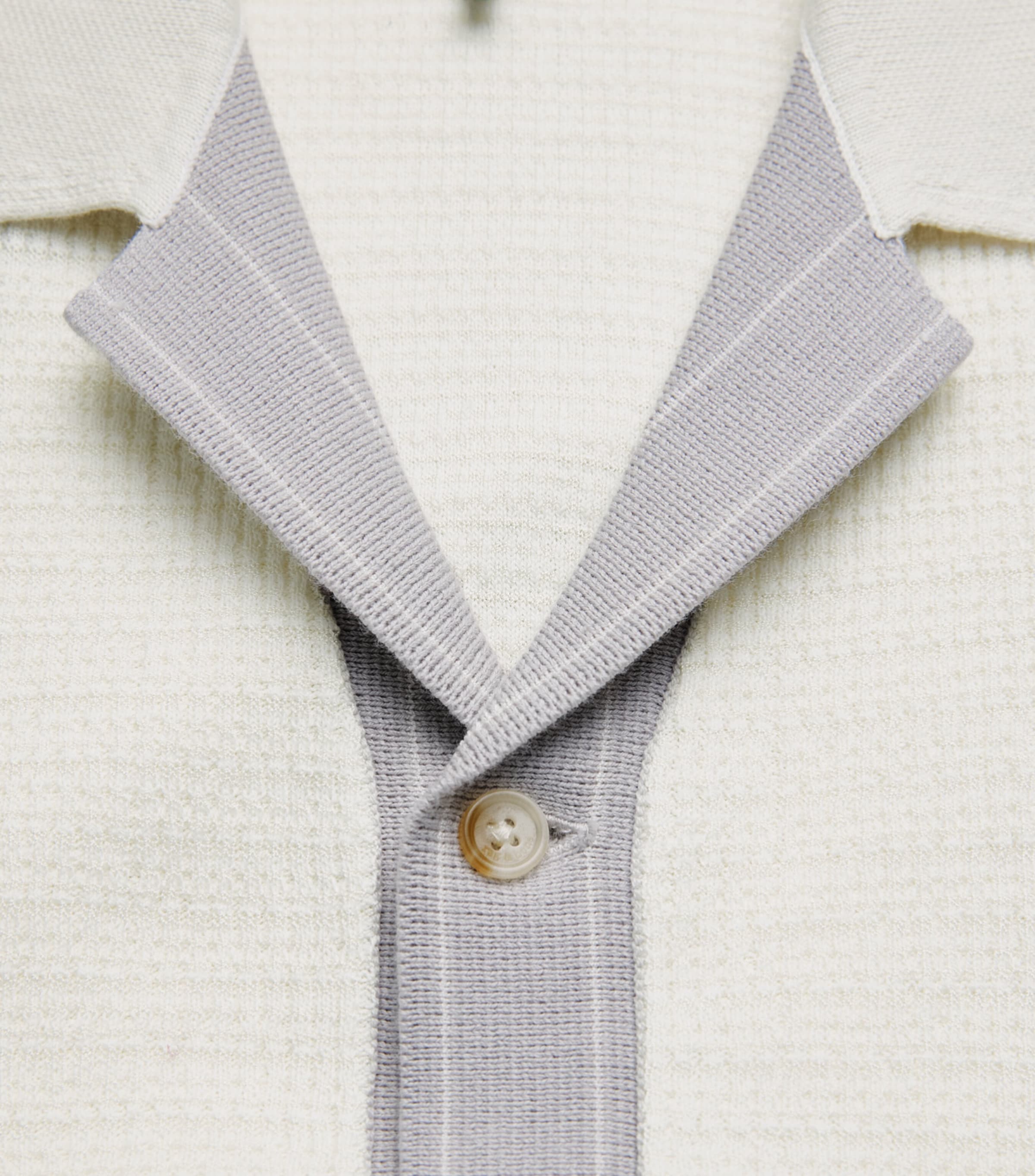 Rag & Bone Mens Waffle-Knit Harvey Shirt Chalk White Image 6