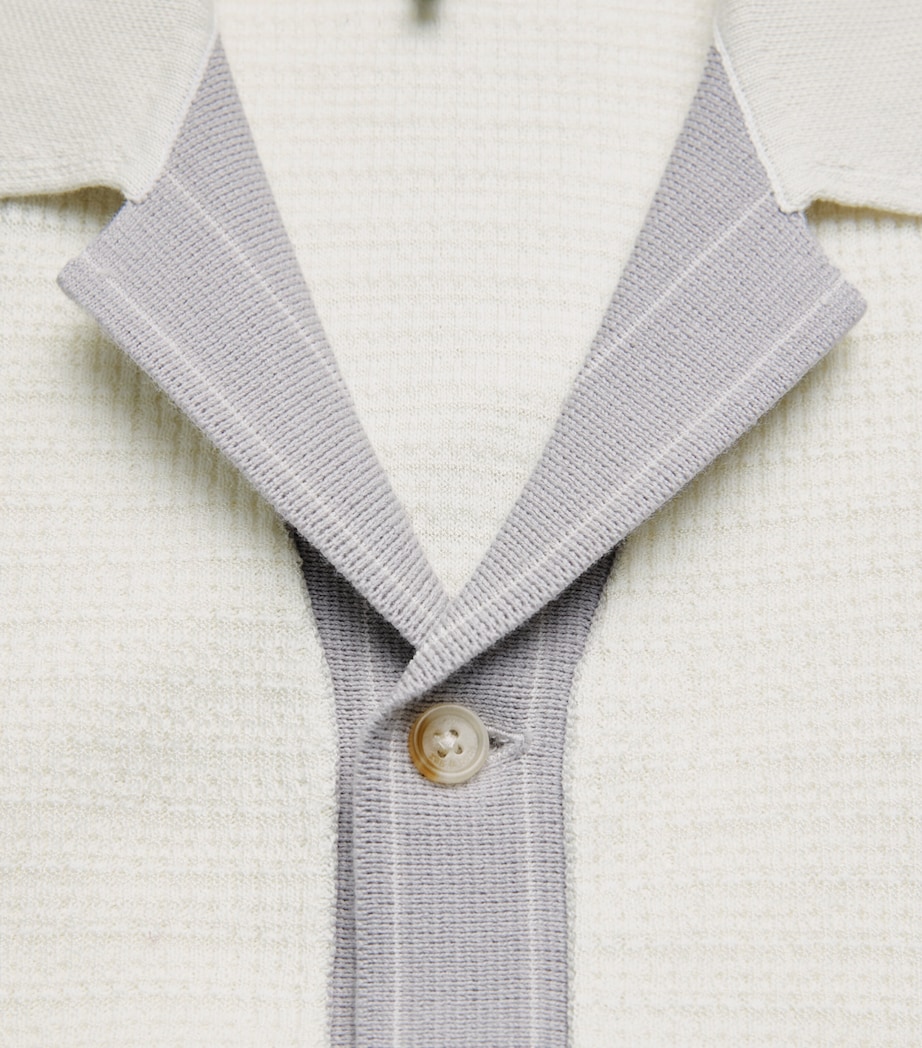 Rag & Bone Mens Waffle-Knit Harvey Shirt Chalk White Image 6
