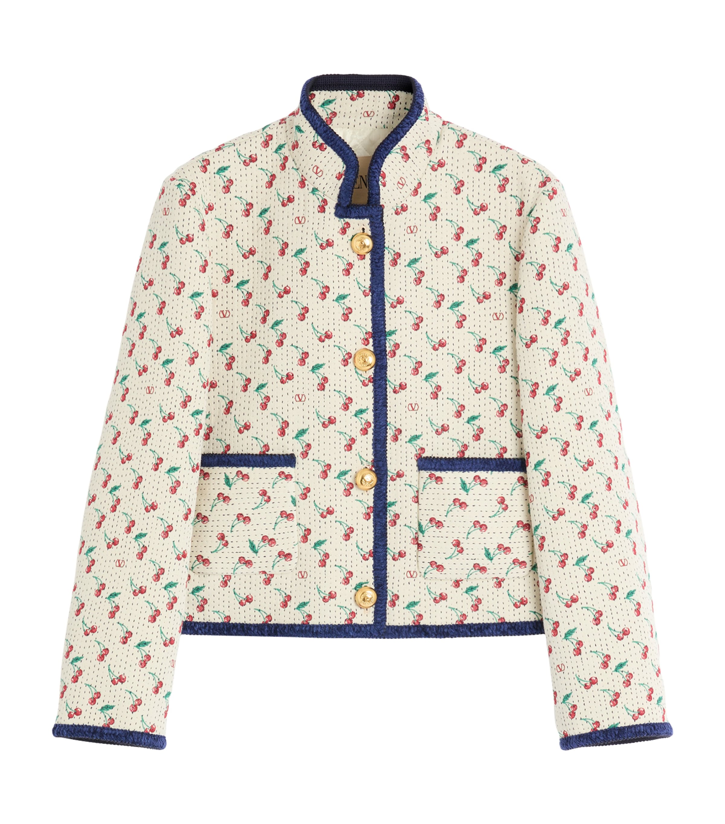 Valentino Jacquard Jacket With Button Detailing And Front Pockets