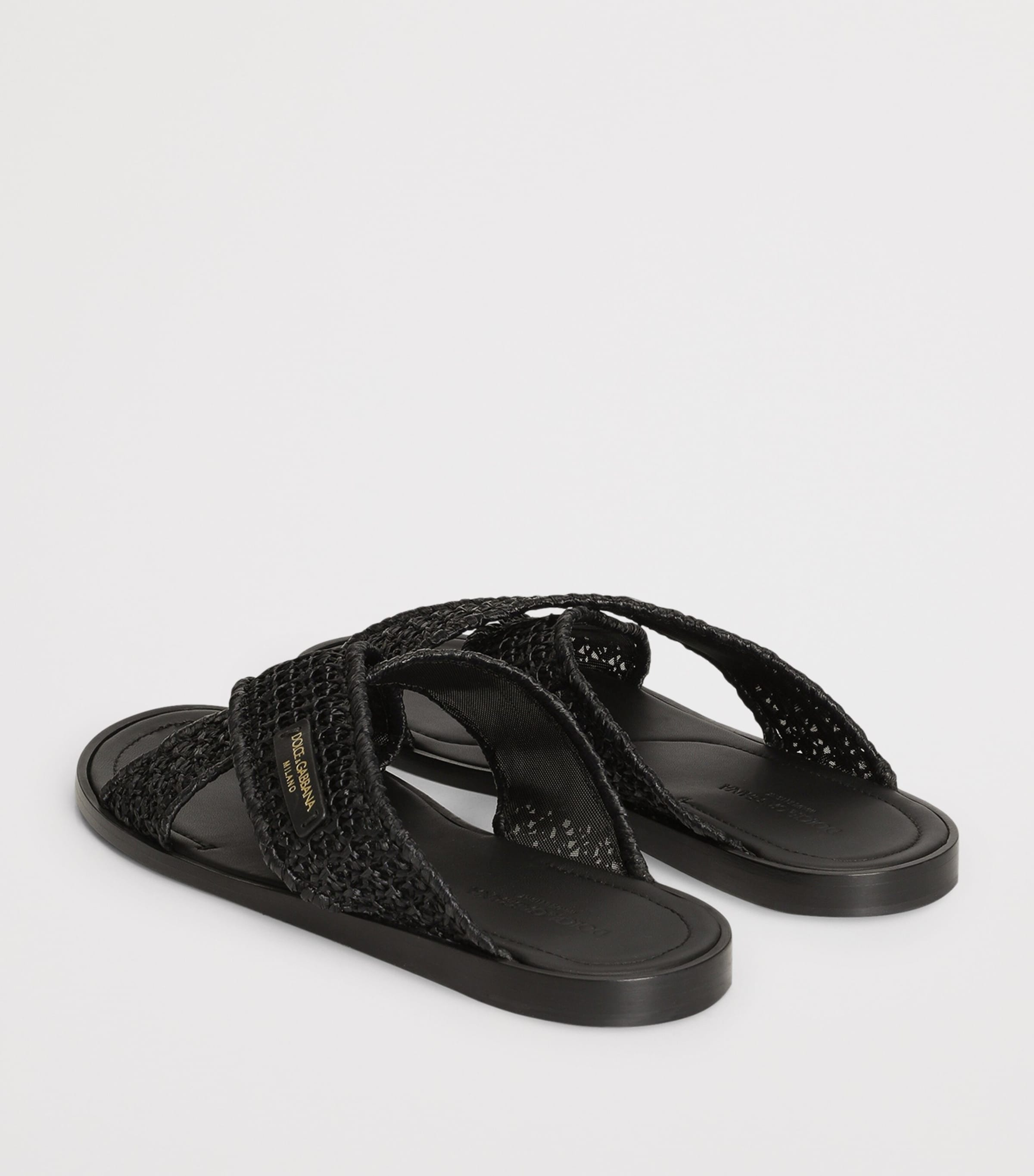 Dolce&Gabbana Woven Slides Black/black Image 3