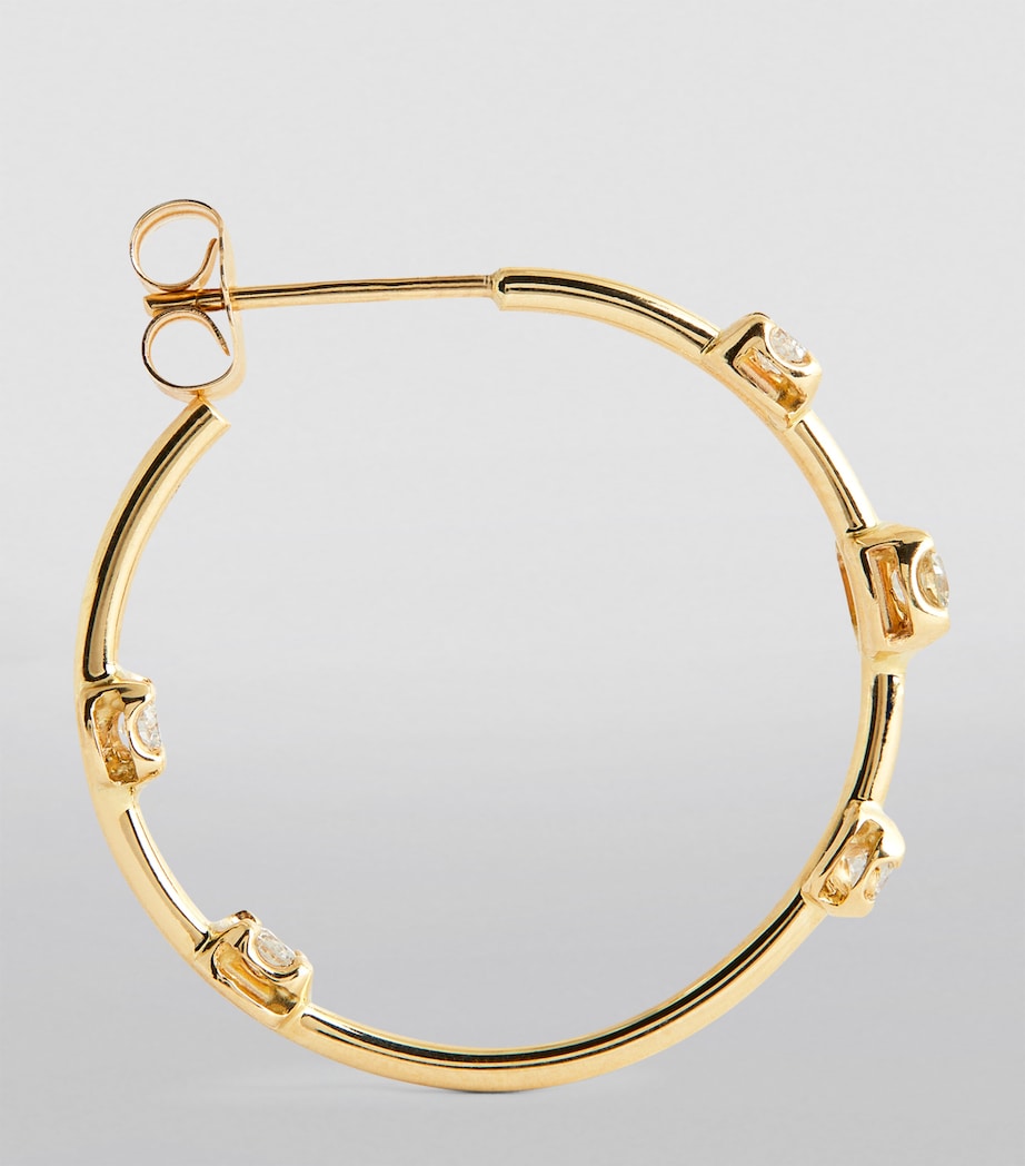 Yellow Gold and Diamond Sophia Hoop Earrings YELLOW GOLD Image 3