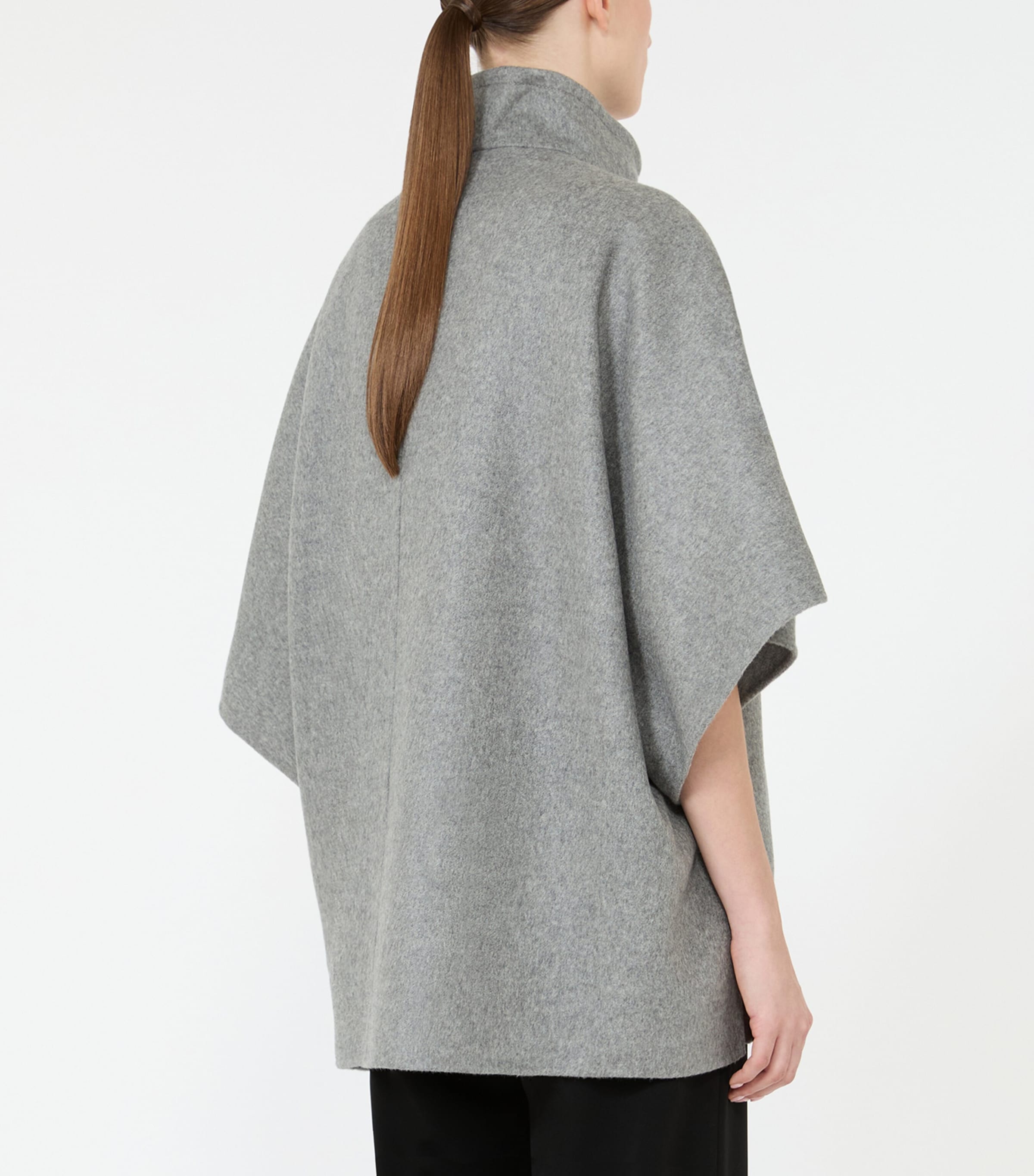Max Mara Womens Cashmere High-Neck Cape Jacket Medium Grey Image 4