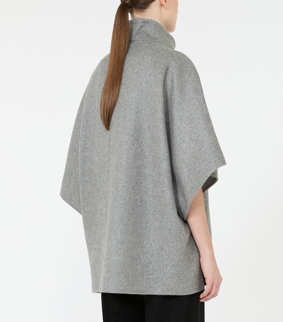 Max Mara Womens Cashmere High-Neck Cape Jacket Medium Grey Image 4