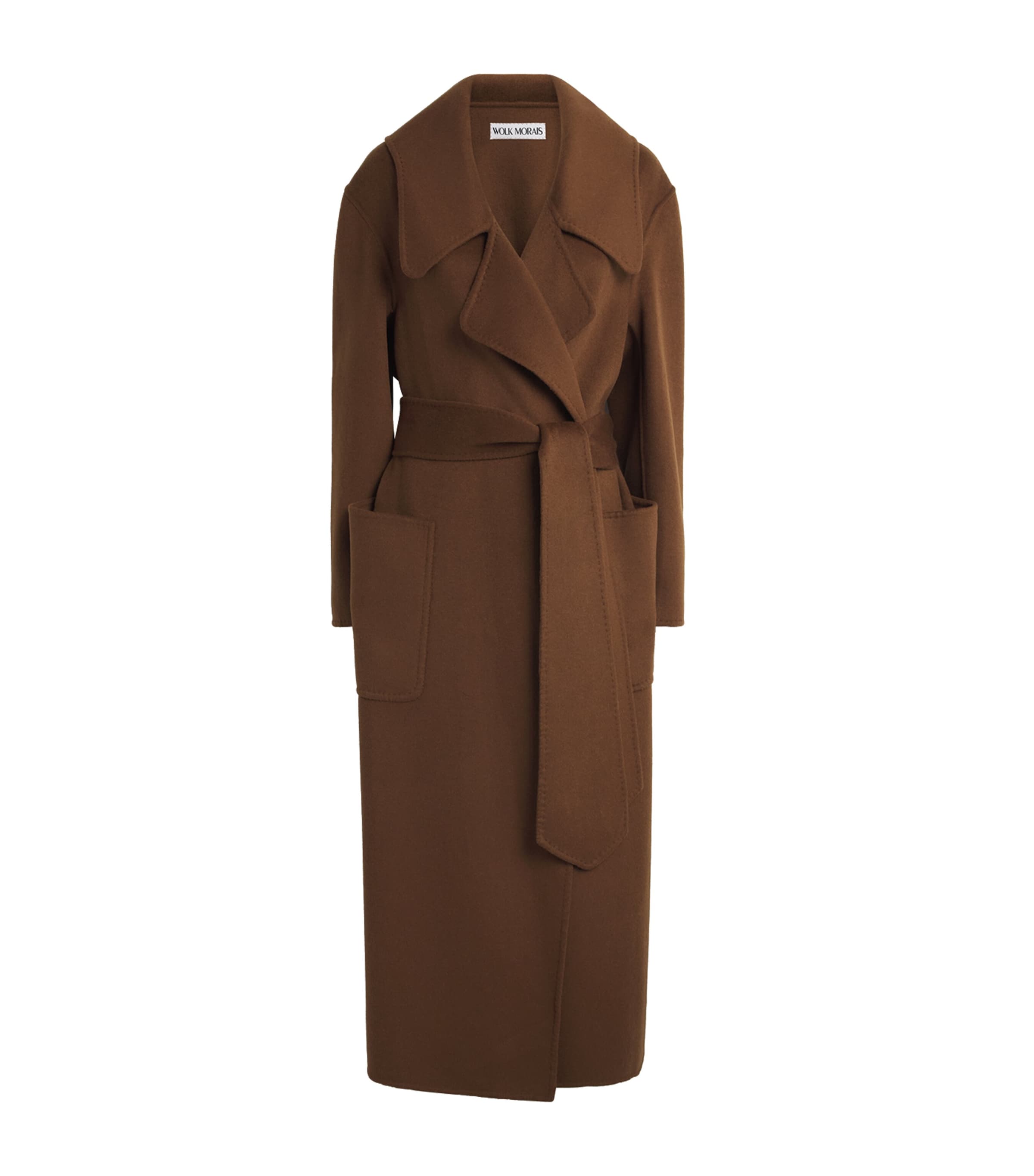 Wolk Morais Cashmere Garbo Coat In Brown