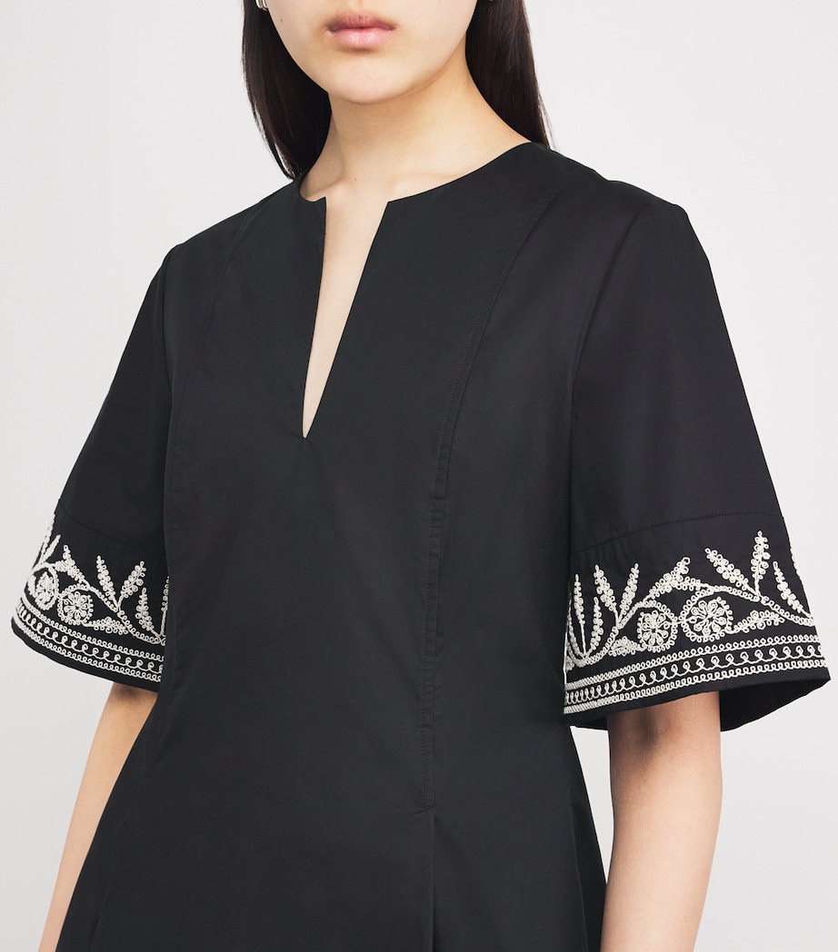 Embroidered Mary Mini Dress 050 BLACK Image 5