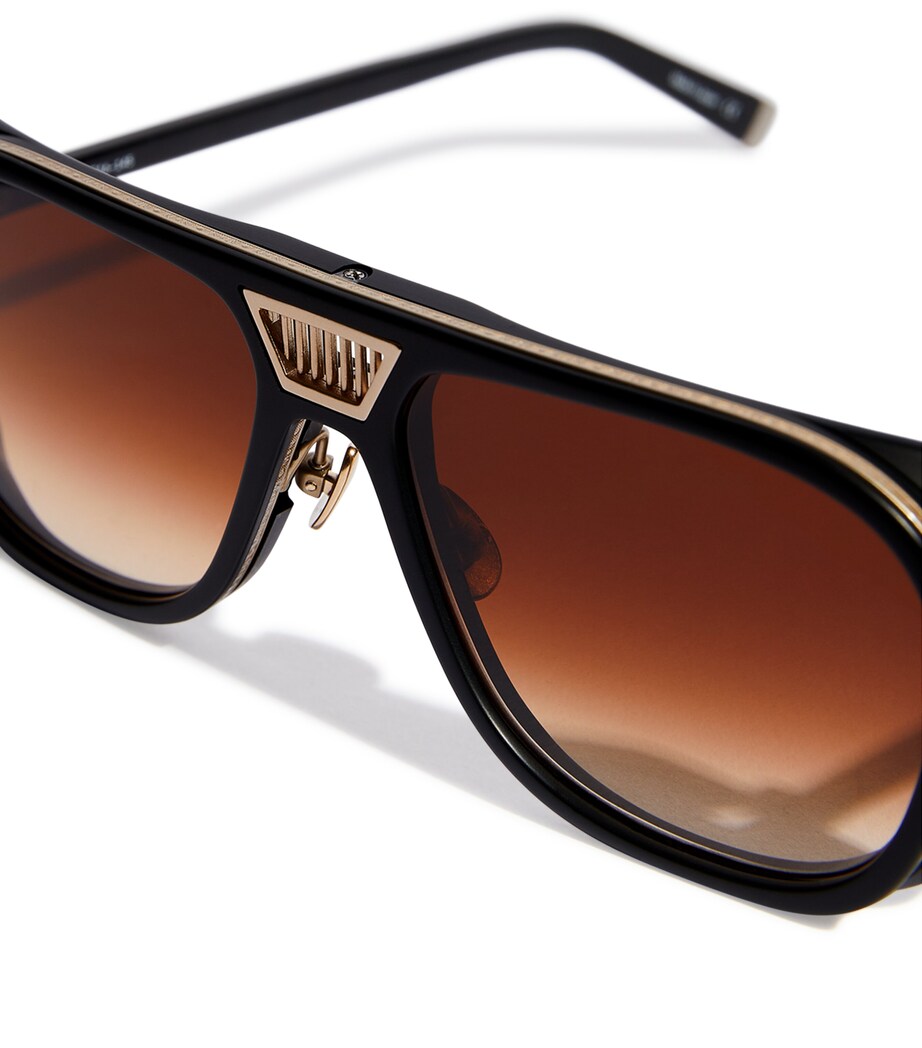 Matsuda Gradient Lens Aviator Sunglasses Matte Gold Matte Blk Image 6