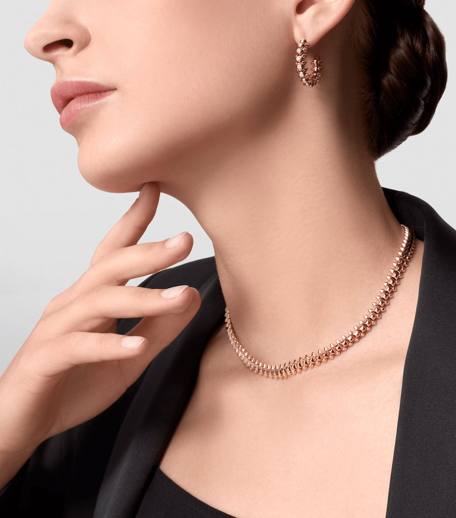 Rose Gold and Diamond Clash de Cartier Hoop Earrings ROSE GOLD Image 5