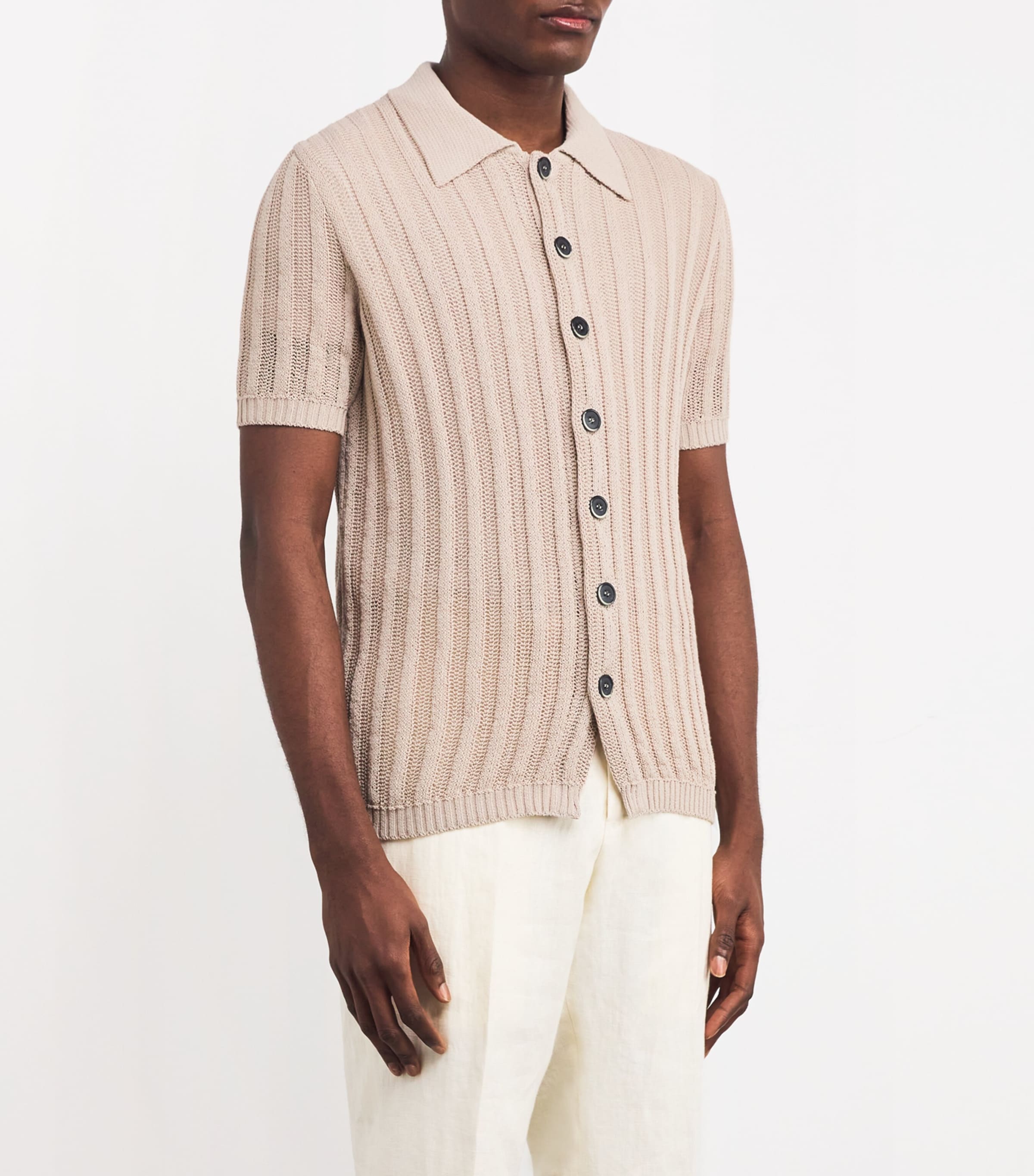 Cotton Knitted Shirt 220 SABBIA Image 3