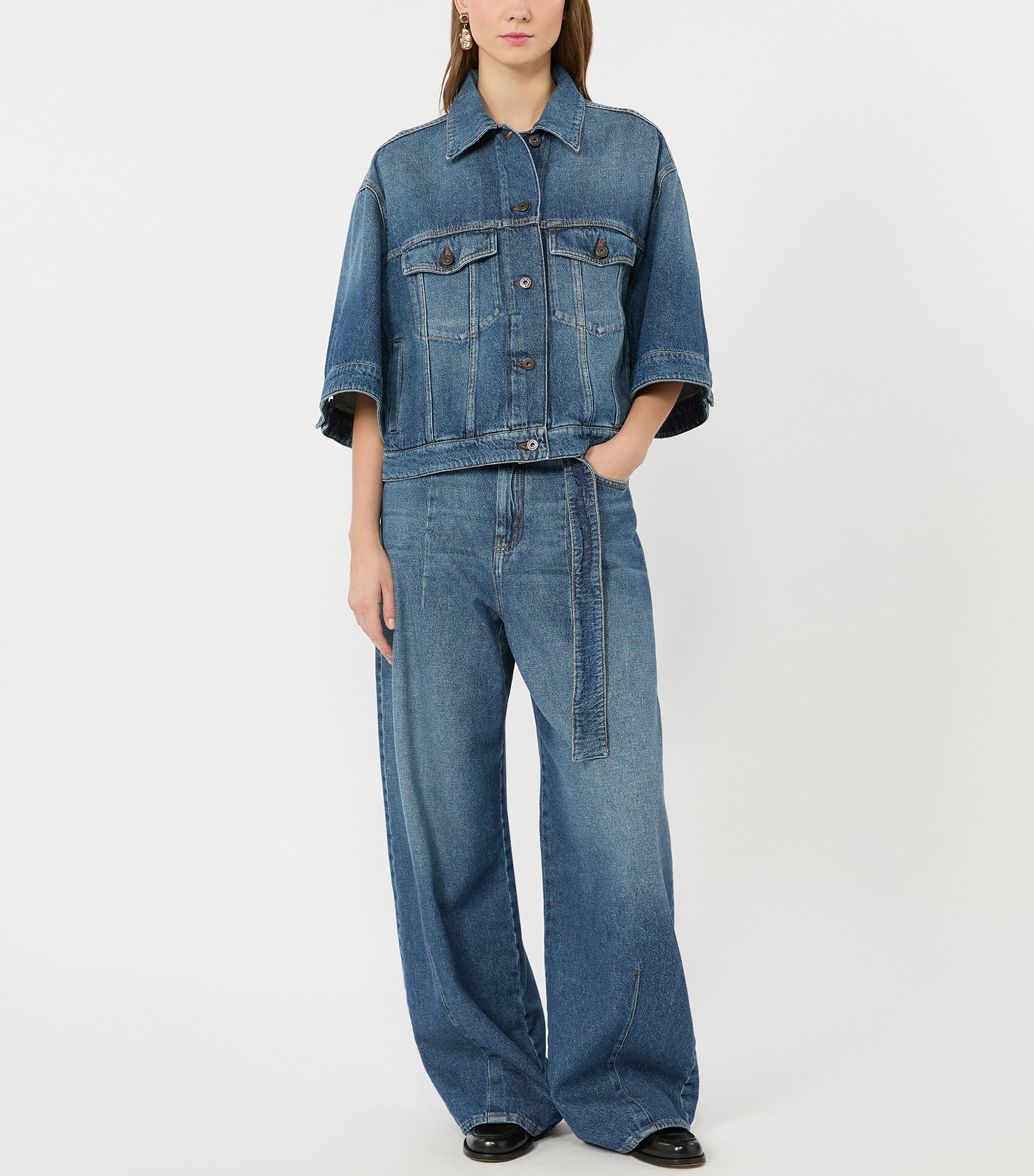 Weekend Max Mara Womens Wide-Leg Jeans Navy Image 4