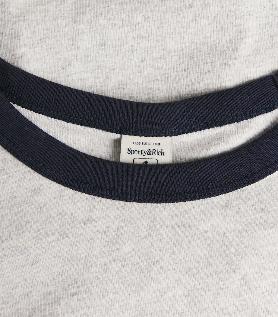 Cotton Yale T-Shirt 3915 HTH GRAY/DRK NV Image 5