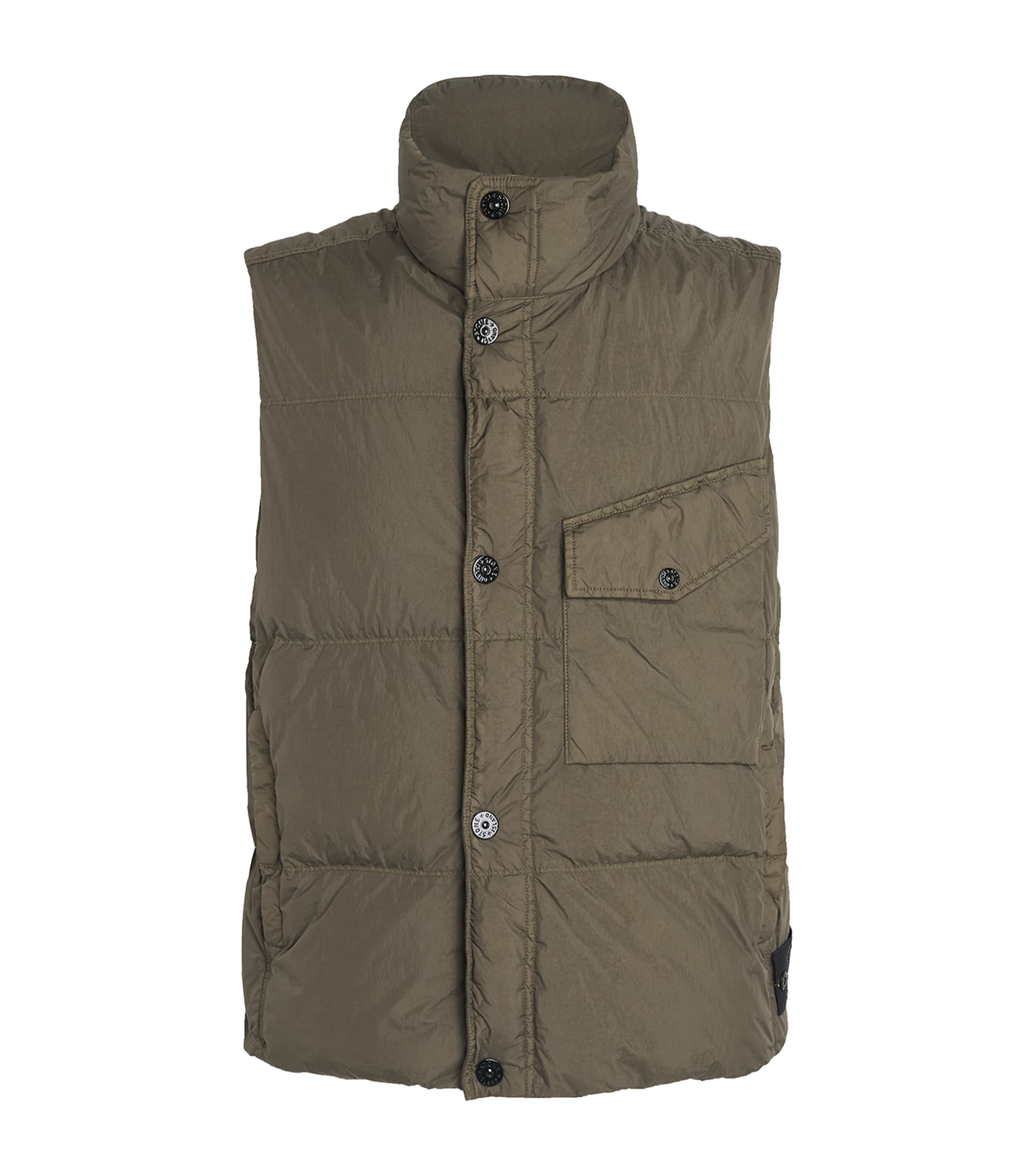 Stone Island Wind-resistant Down Gilet In Green