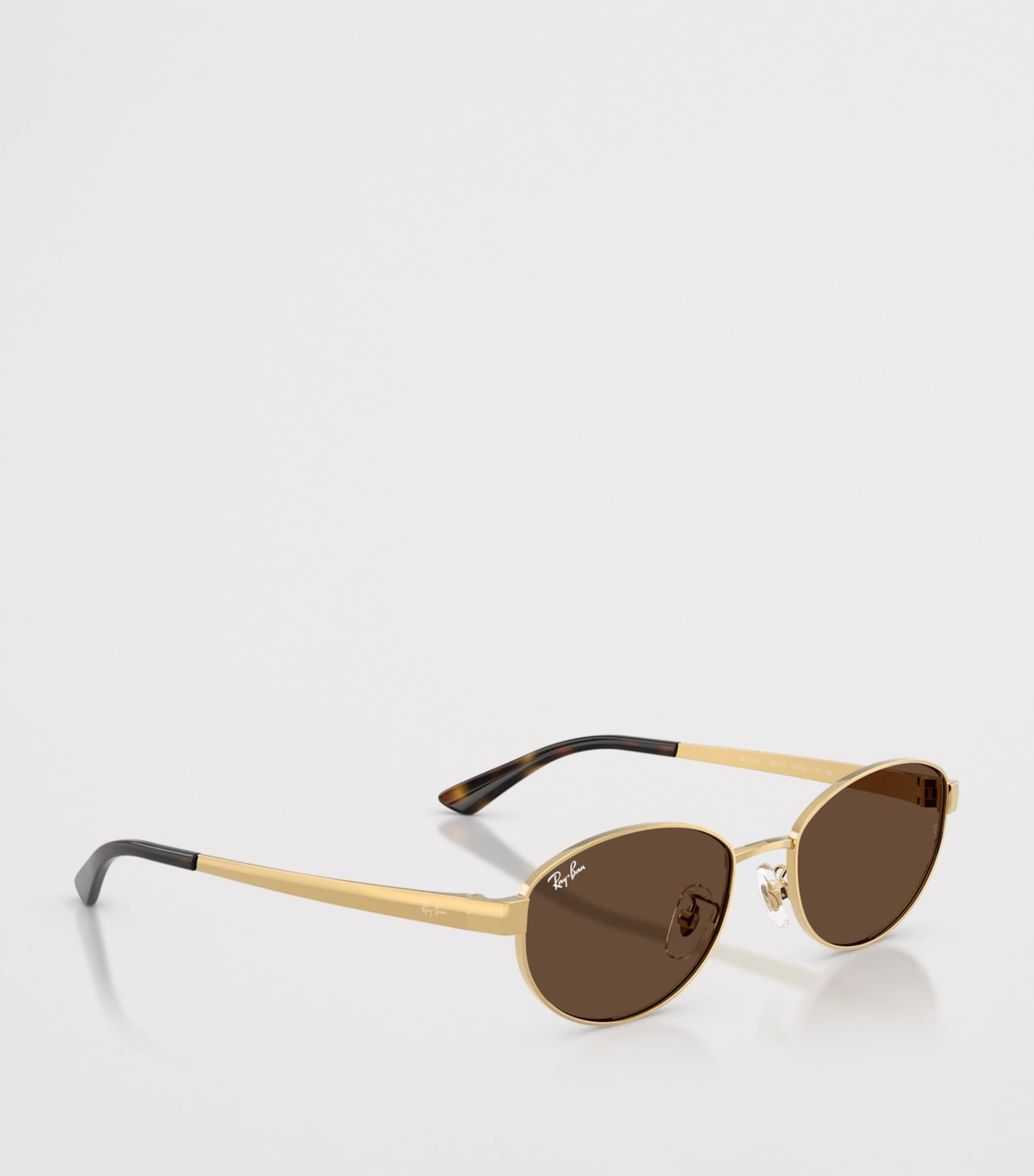 Ray-Ban Metal Oval Sunglasses Gold Image 6