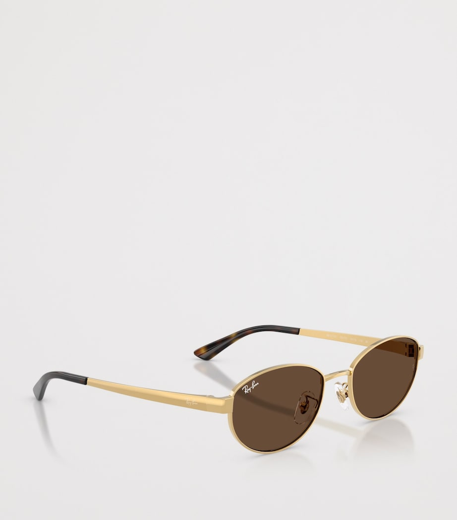 Ray-Ban Metal Oval Sunglasses Gold Image 6