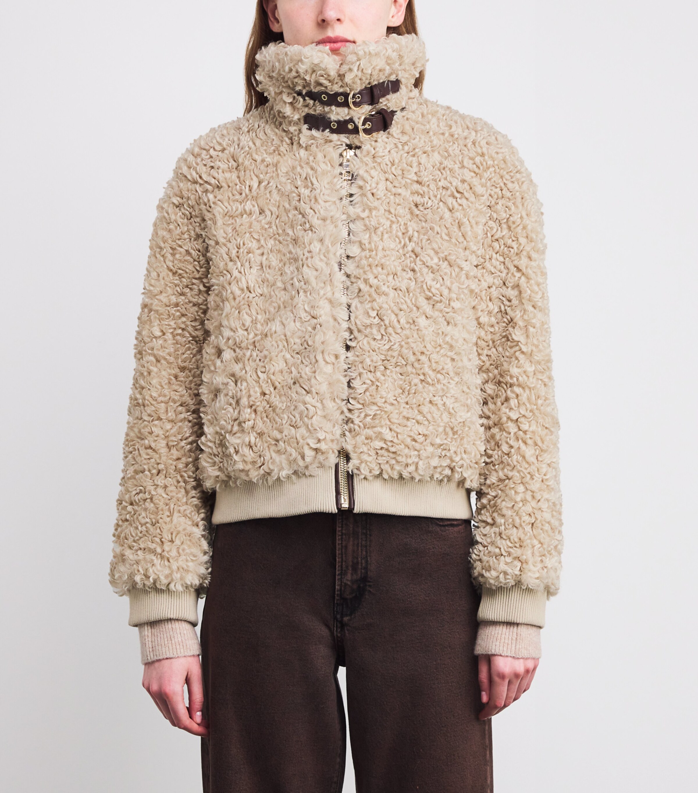 Bouclé Bomber Jacket CAMEL Image 3