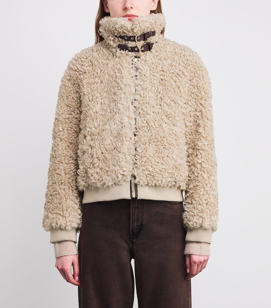 Bouclé Bomber Jacket CAMEL Image 3
