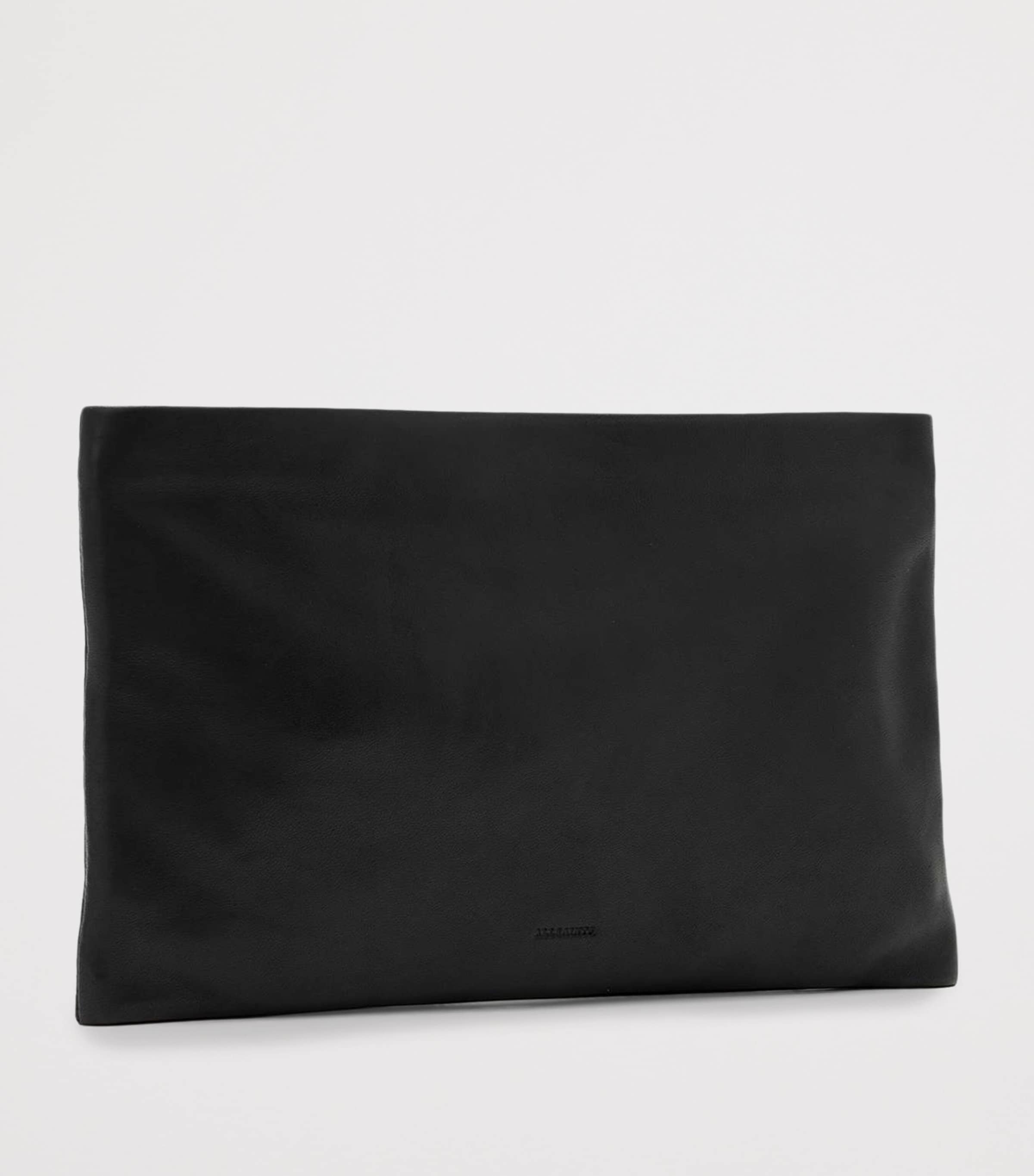 AllSaints Leather Bettina Clutch Bag Black Image 2