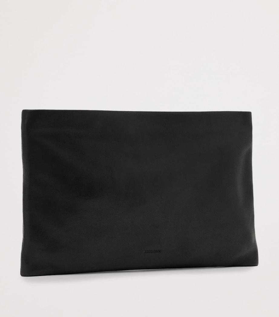 AllSaints Leather Bettina Clutch Bag Black Image 2