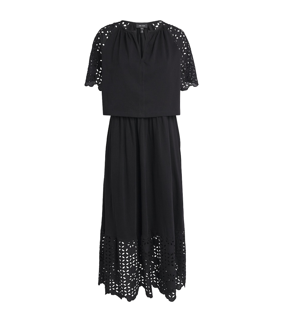 ME+EM Womens Broderie Anglaise 2-in-1 Maxi Dress Black Image 1