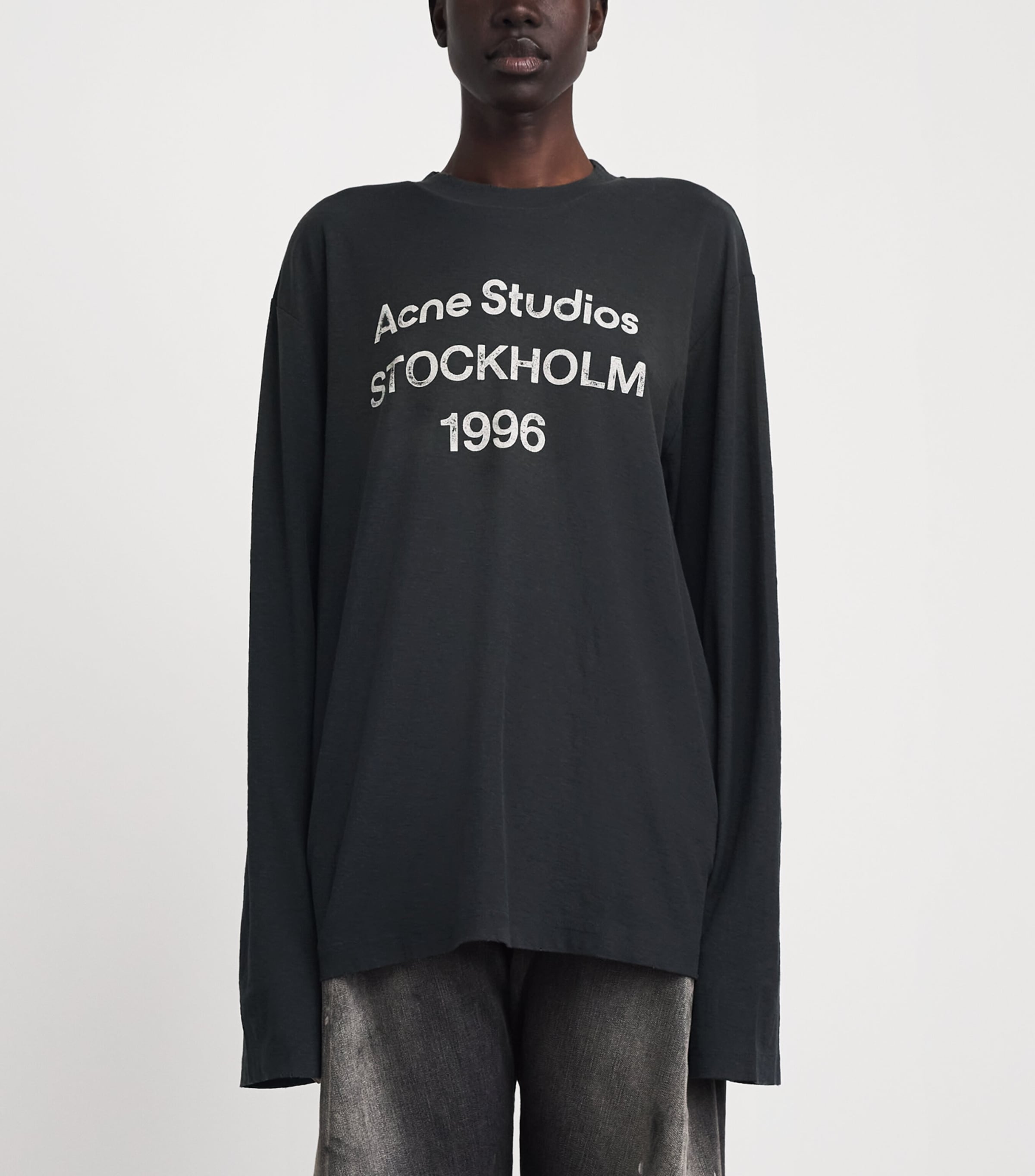 Acne Studios Black Logo Long-Sleeve T-Shirt | Harrods US