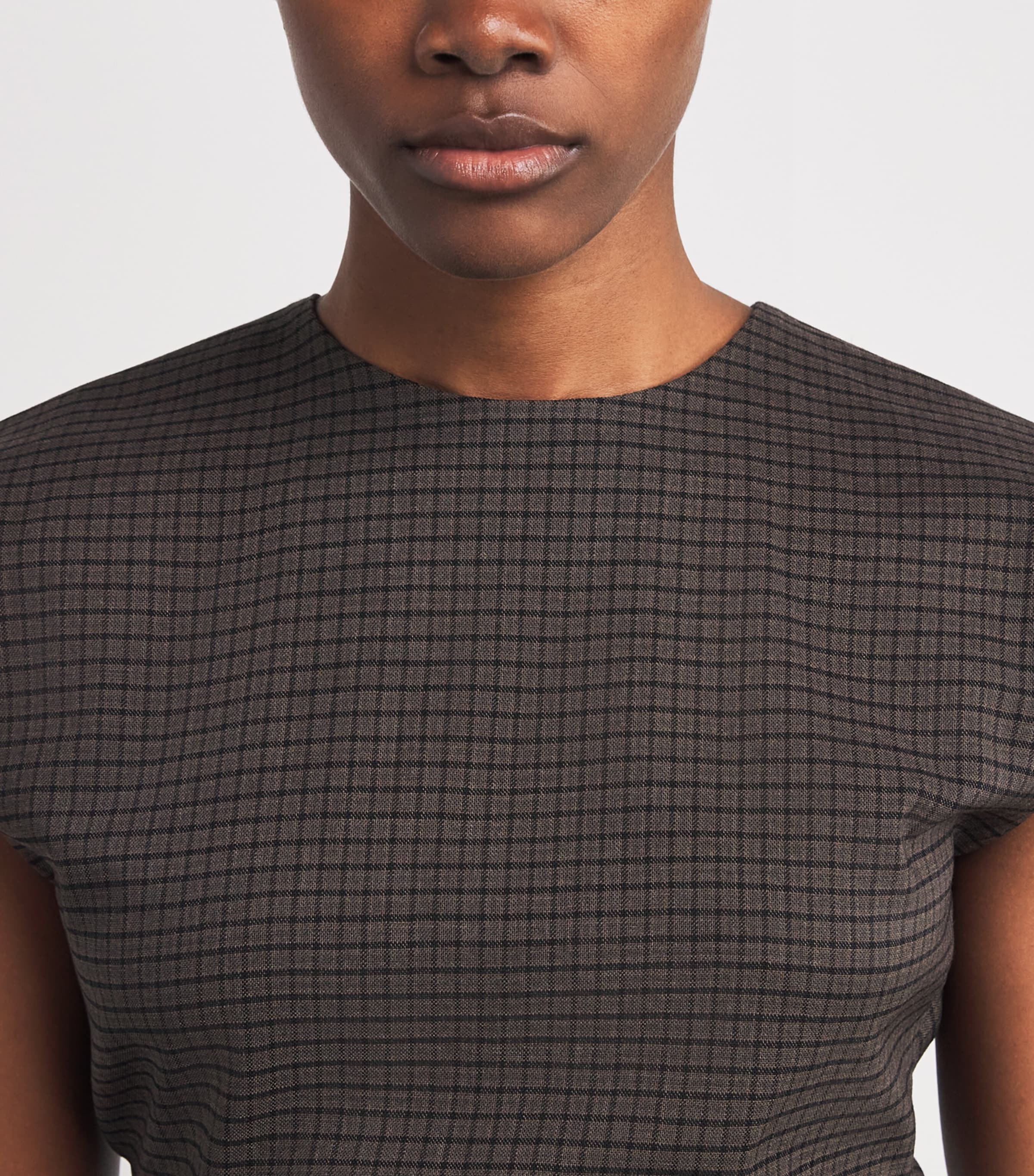 Stretch-Wool Check Tanado Top MULTI BROWN Image 6