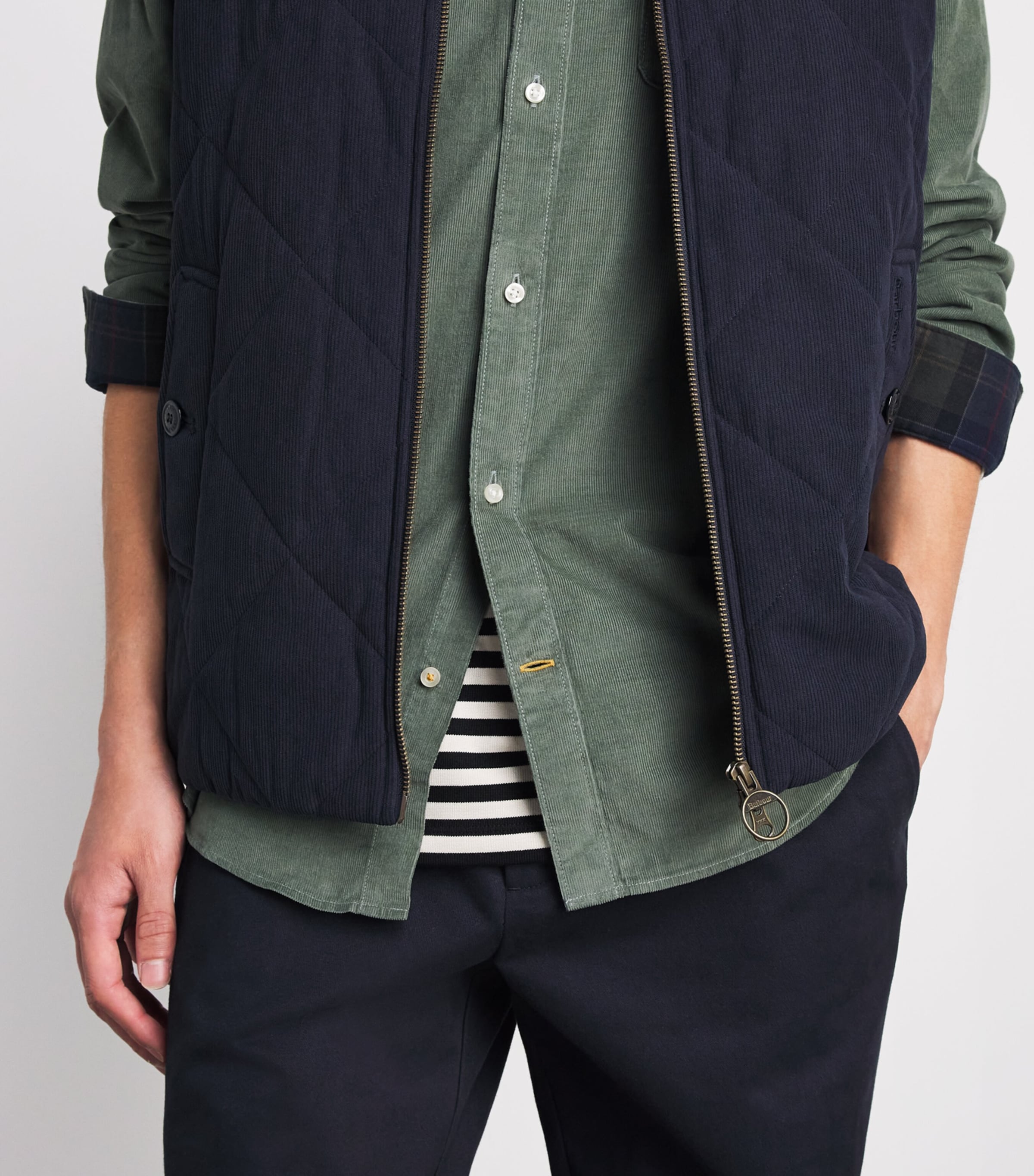 Barbour Mens Cotton Ramsey Tailored Shirt Agave Green Image 3