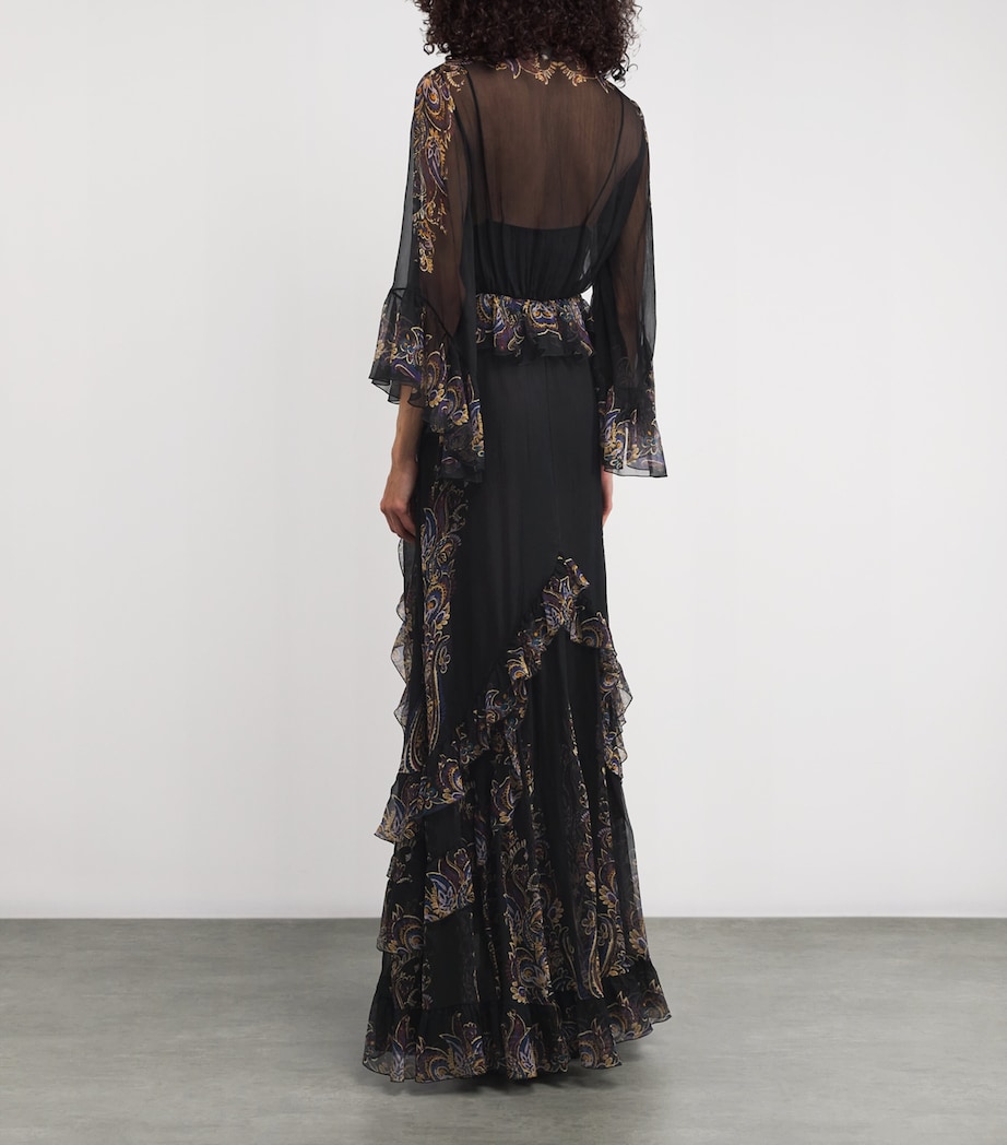 Silk Paisley Maxi Dress X0812 Image 3