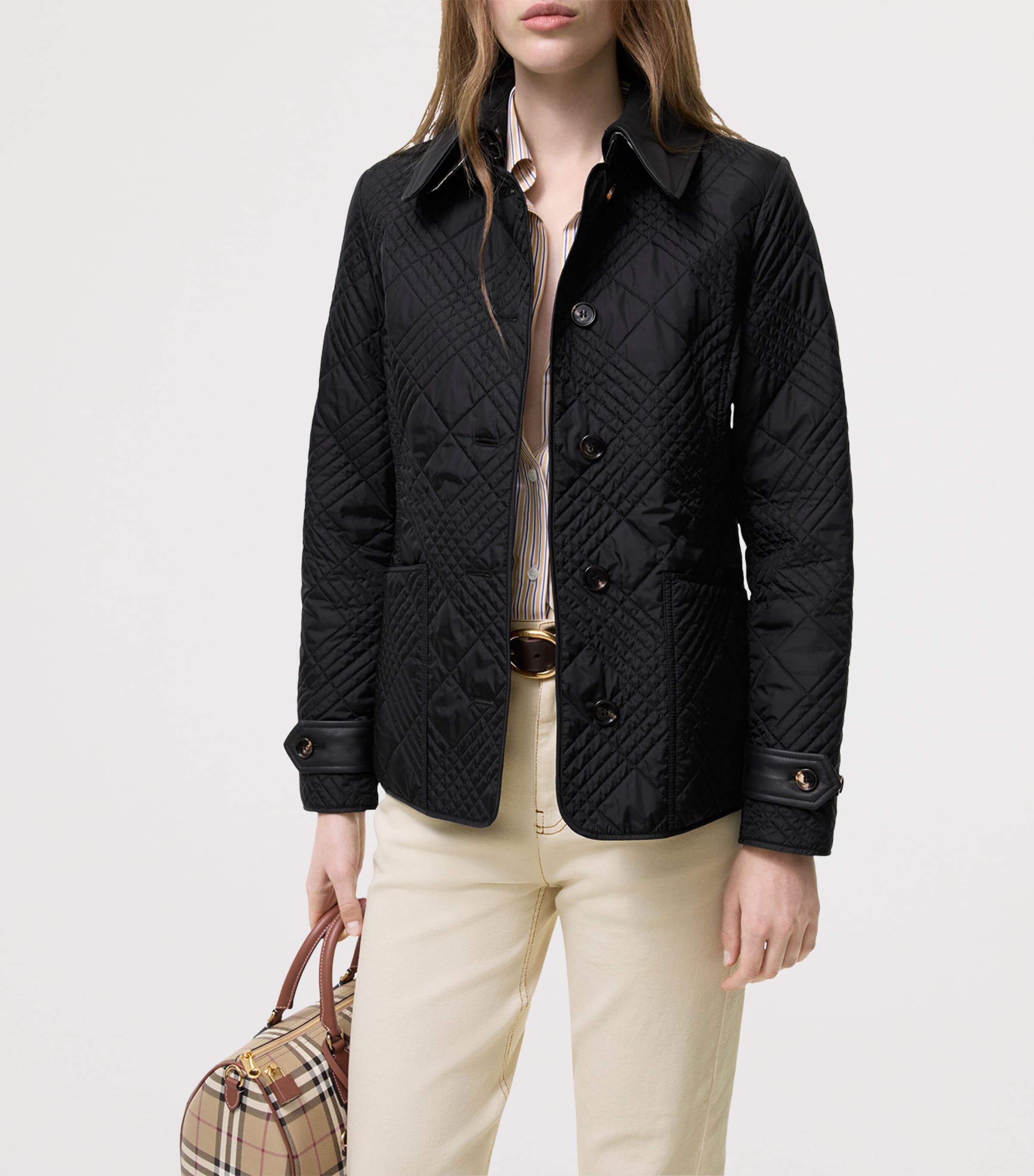 Burberry Womens Quilted Field Jacket Black Image 2