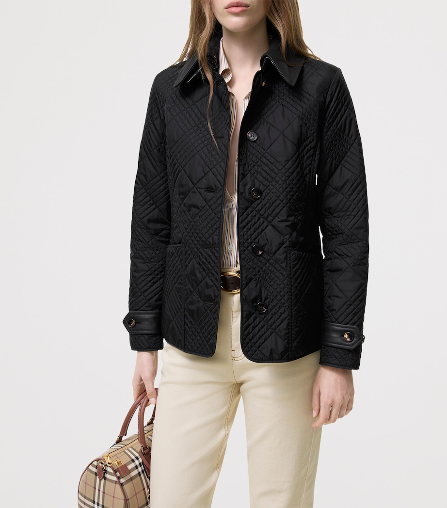 Burberry Womens Quilted Field Jacket Black Image 2