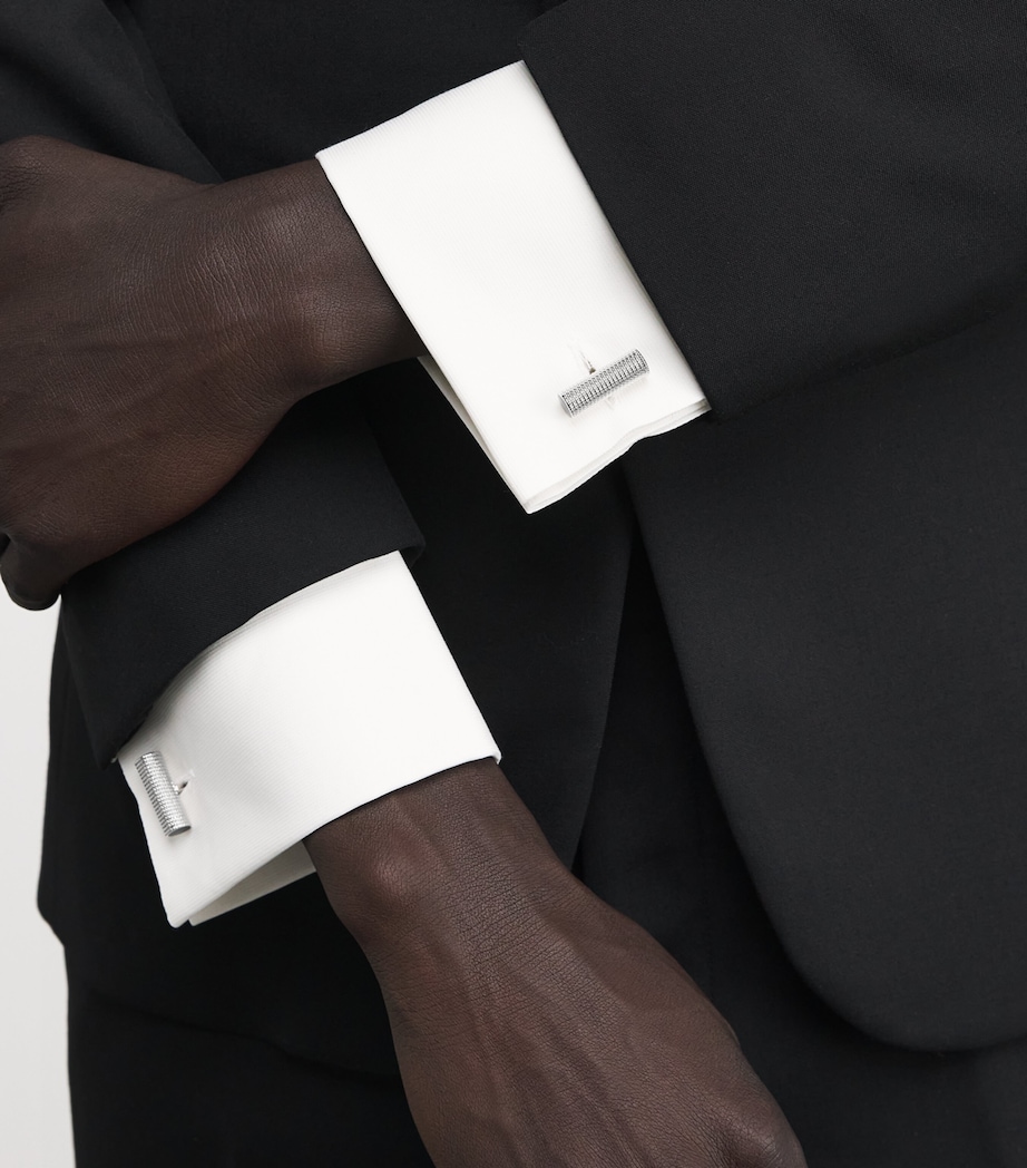 Polished Cable Rope Cufflinks SILVER COLOUR Image 2