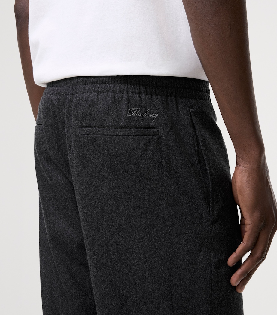 Burberry Mens Wool-Cashmere Straight Trousers Lead Grey Melange Image 3