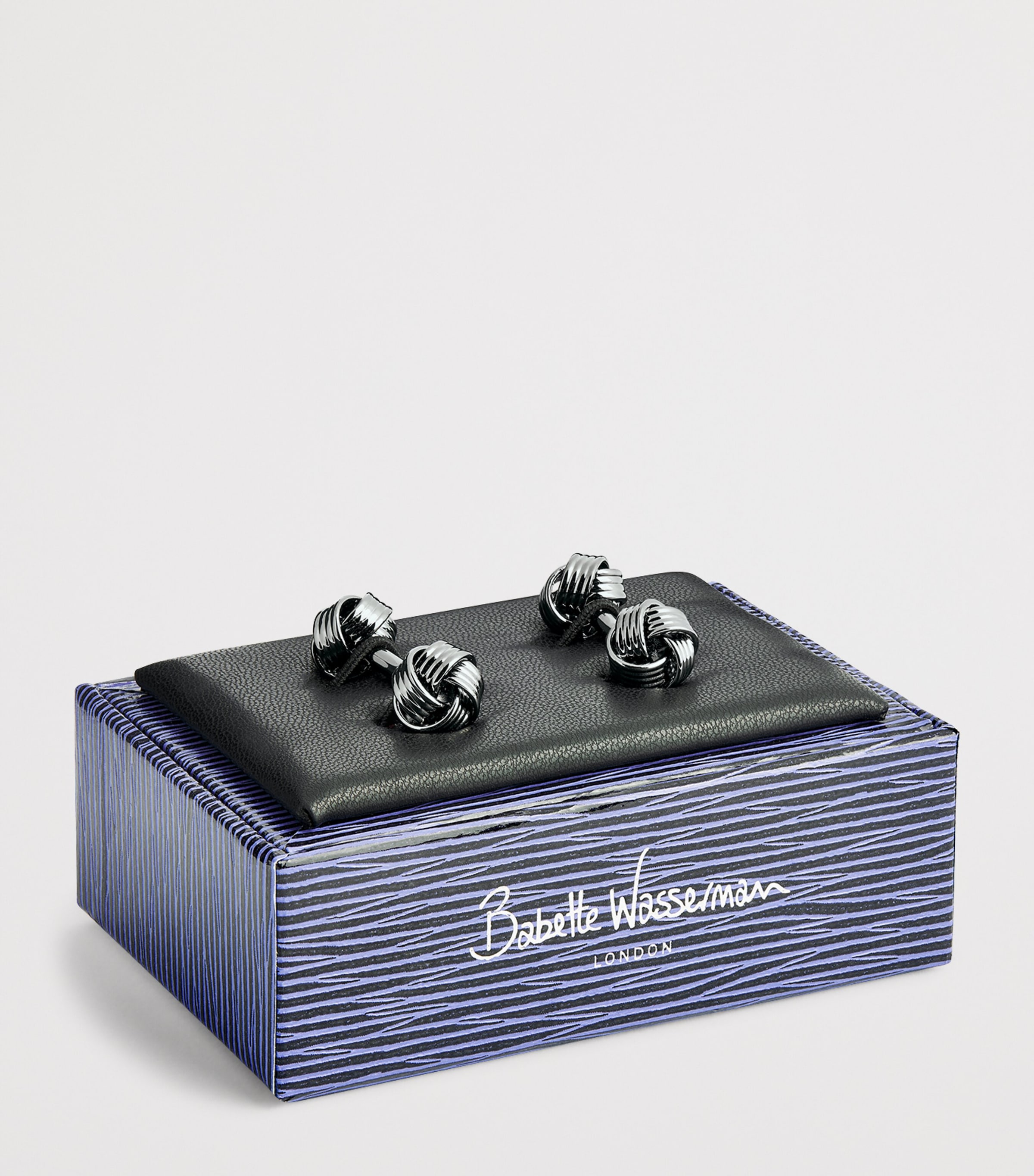 Rhodium-Plated Knot Cufflinks BLACK RHODIUM Image 3