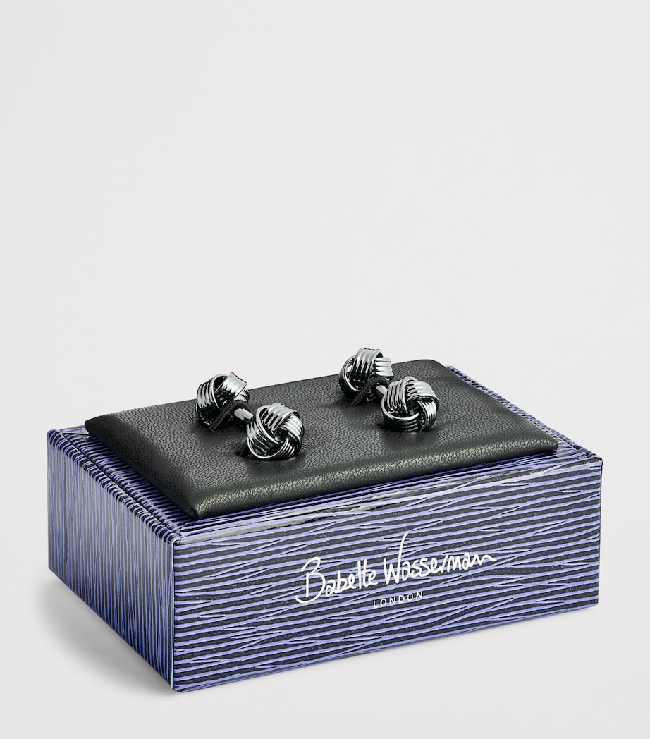 Rhodium-Plated Knot Cufflinks BLACK RHODIUM Image 3