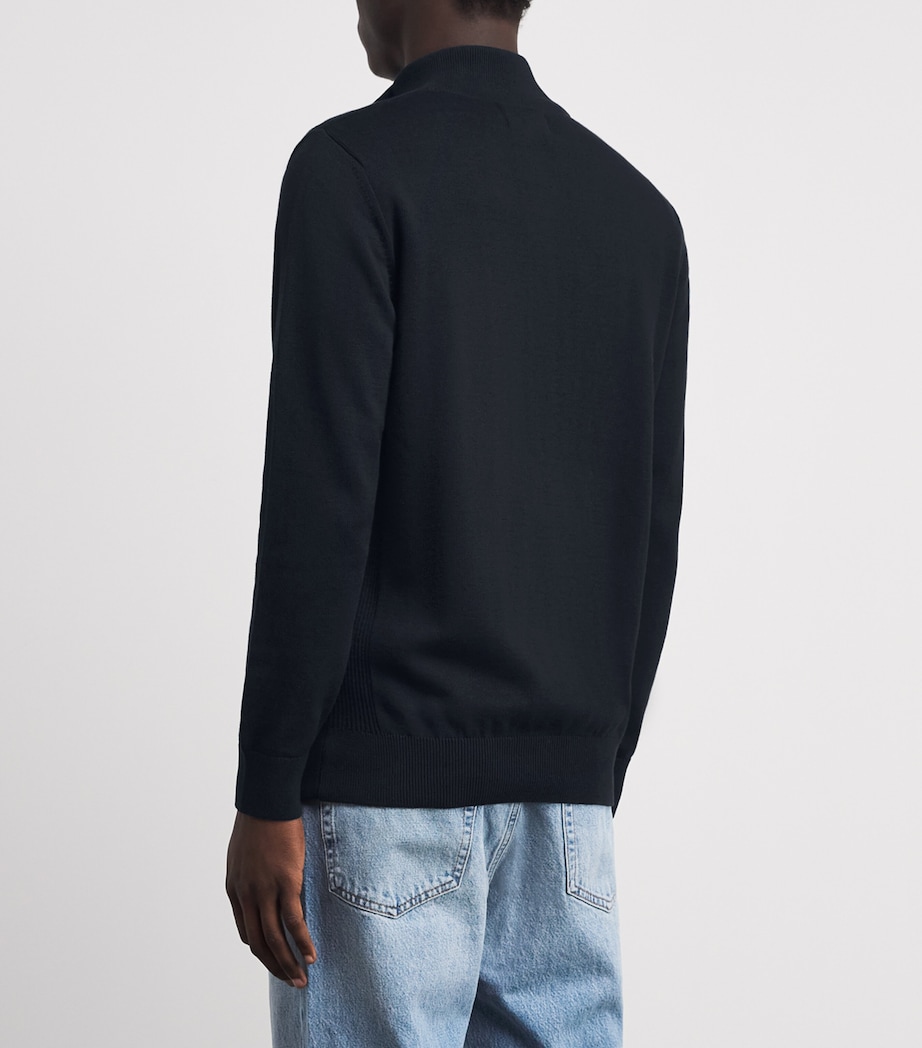 Barbour Mens Cotton Half-Zip Sweater Navy Image 5