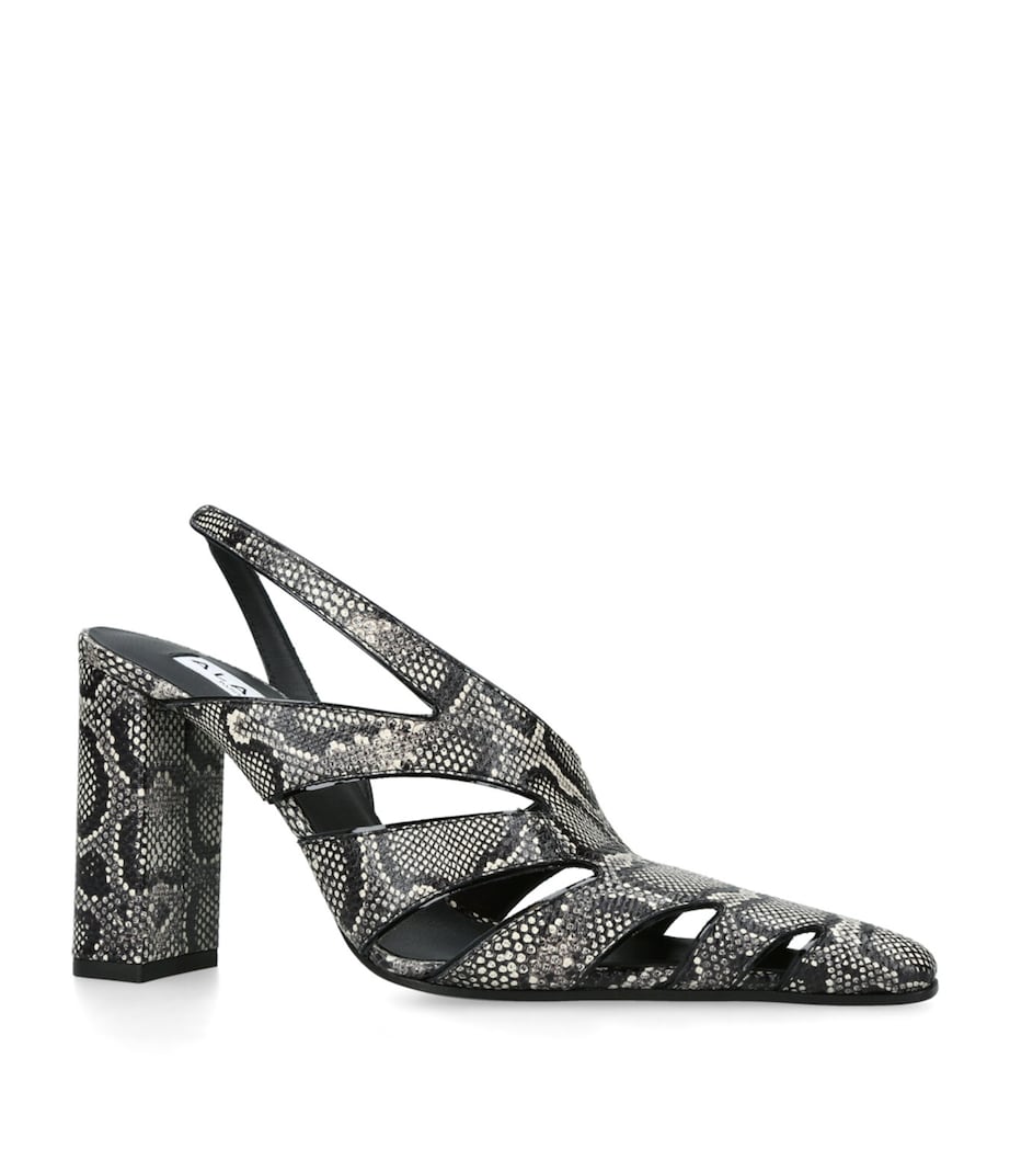 Snakeskin Slingback Pumps 90 WHITE/BLK Image 3