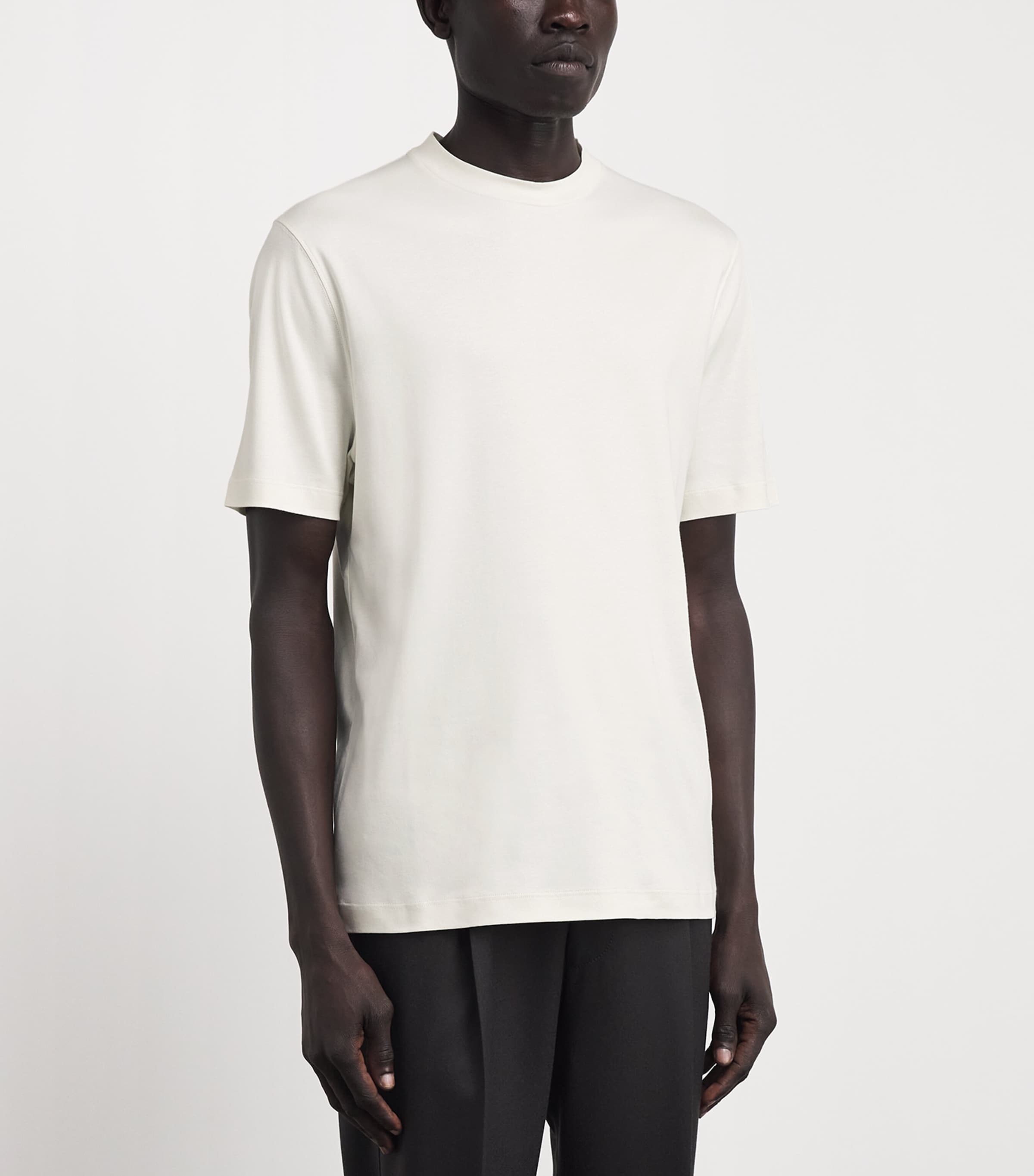 Canali Mens Cotton T-Shirt White Image 4
