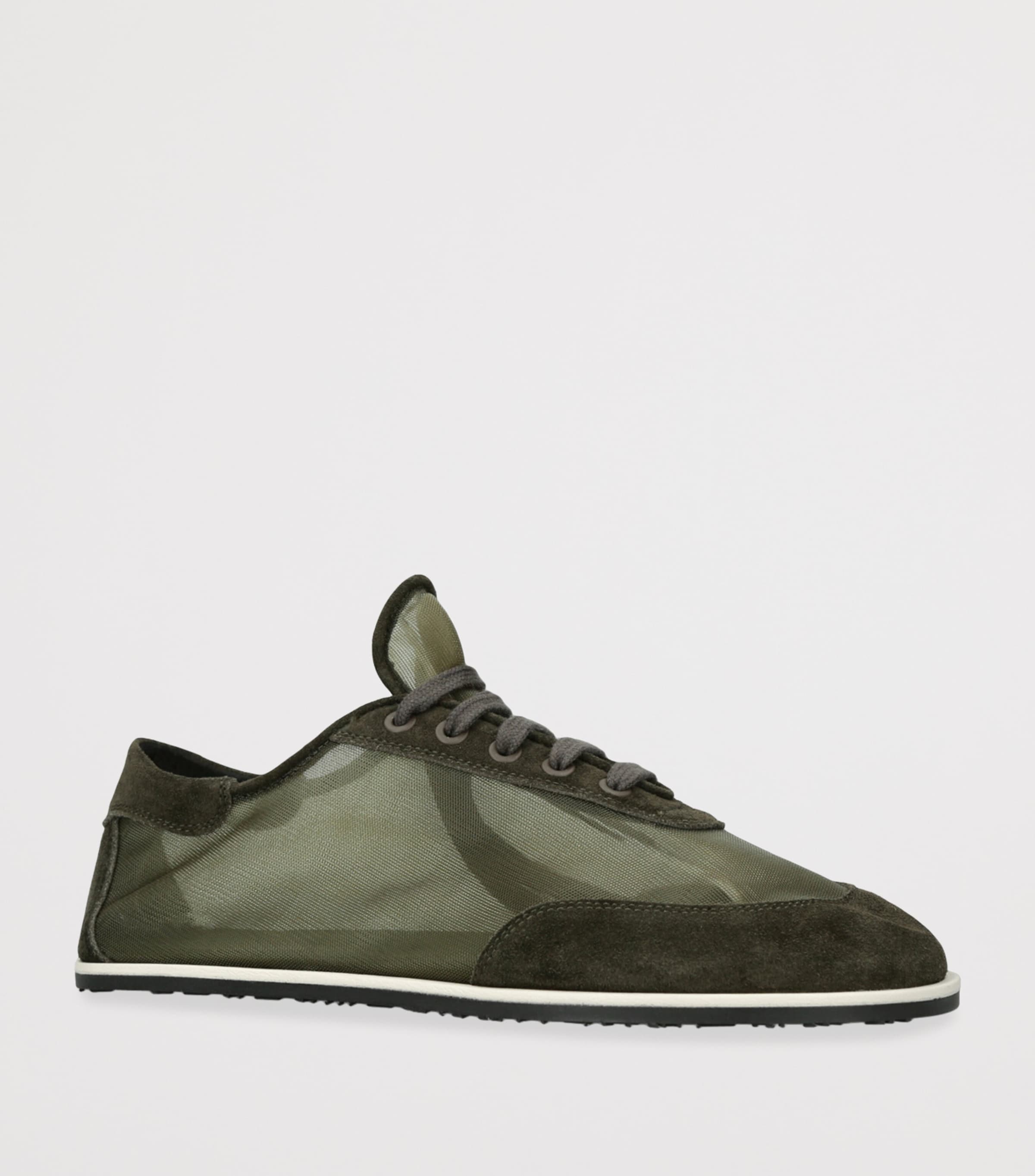 Mesh Lace-Up Sneakers KHAKI Image 3