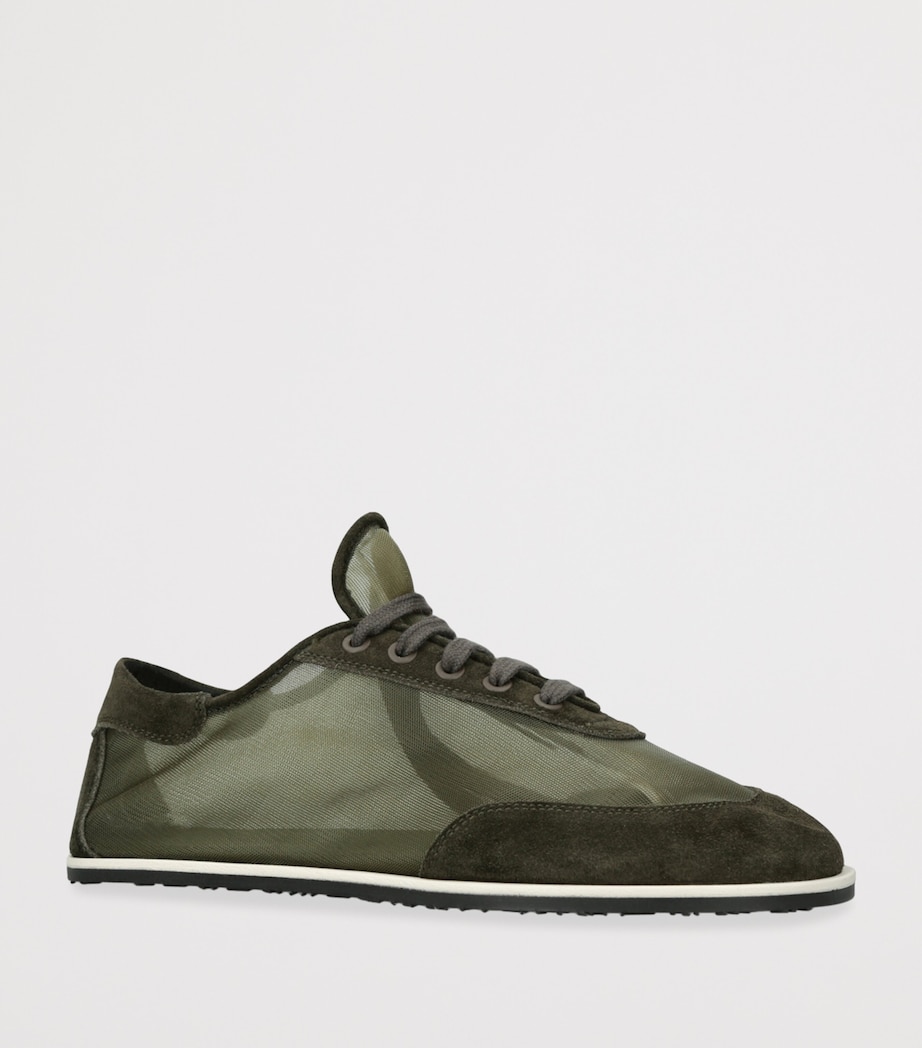 Mesh Lace-Up Sneakers KHAKI Image 3