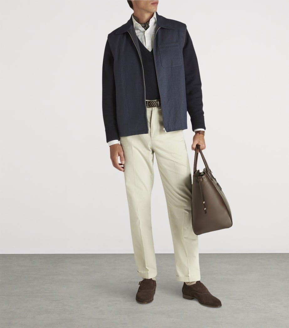 Linen Reversible Gilet 410NAVY Image 8