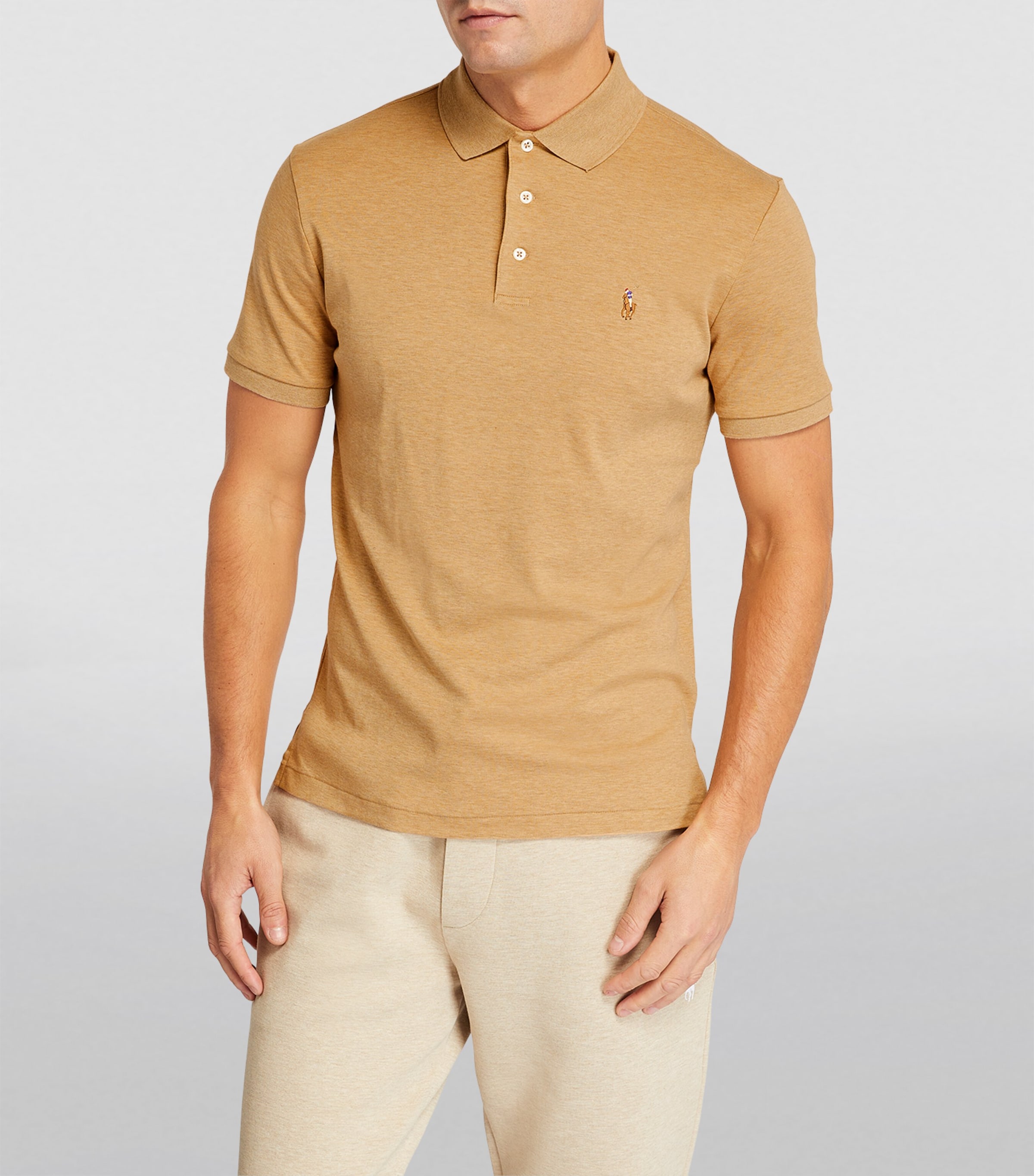 Pima Cotton Polo Shirt CAMEL Image 2