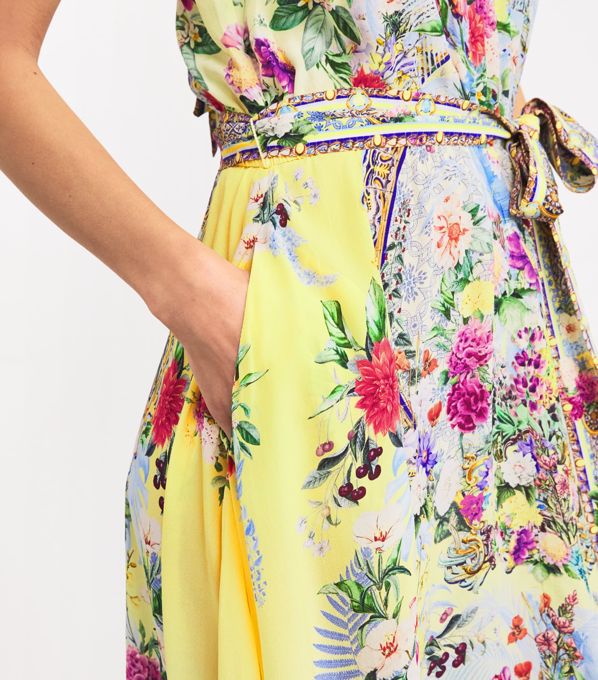 Camilla Womens Silk Flor Fantástica Maxi Dress Florfant Image 4