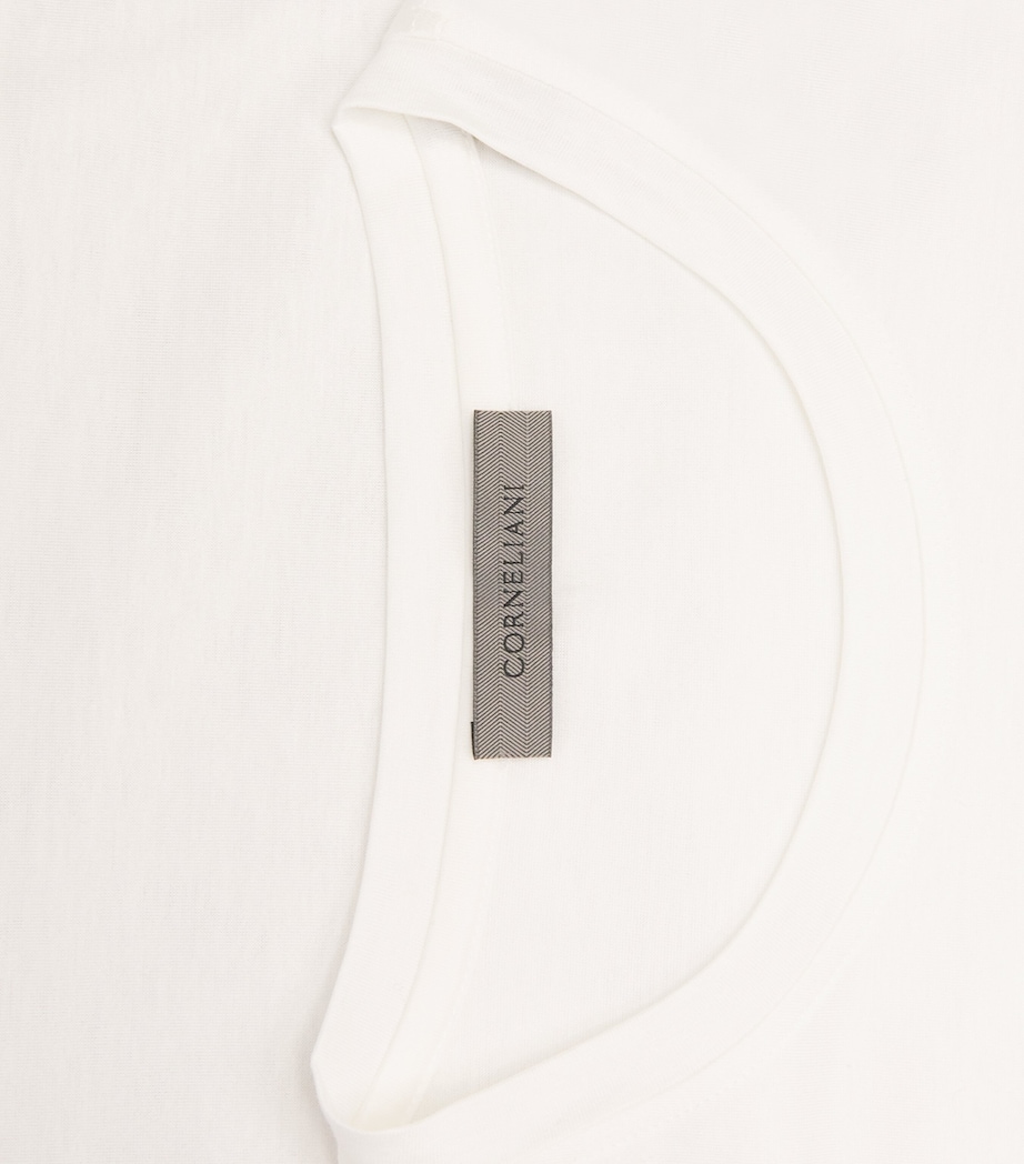 Corneliani Mens Cotton Crew-Neck T-Shirt Optical White Image 6